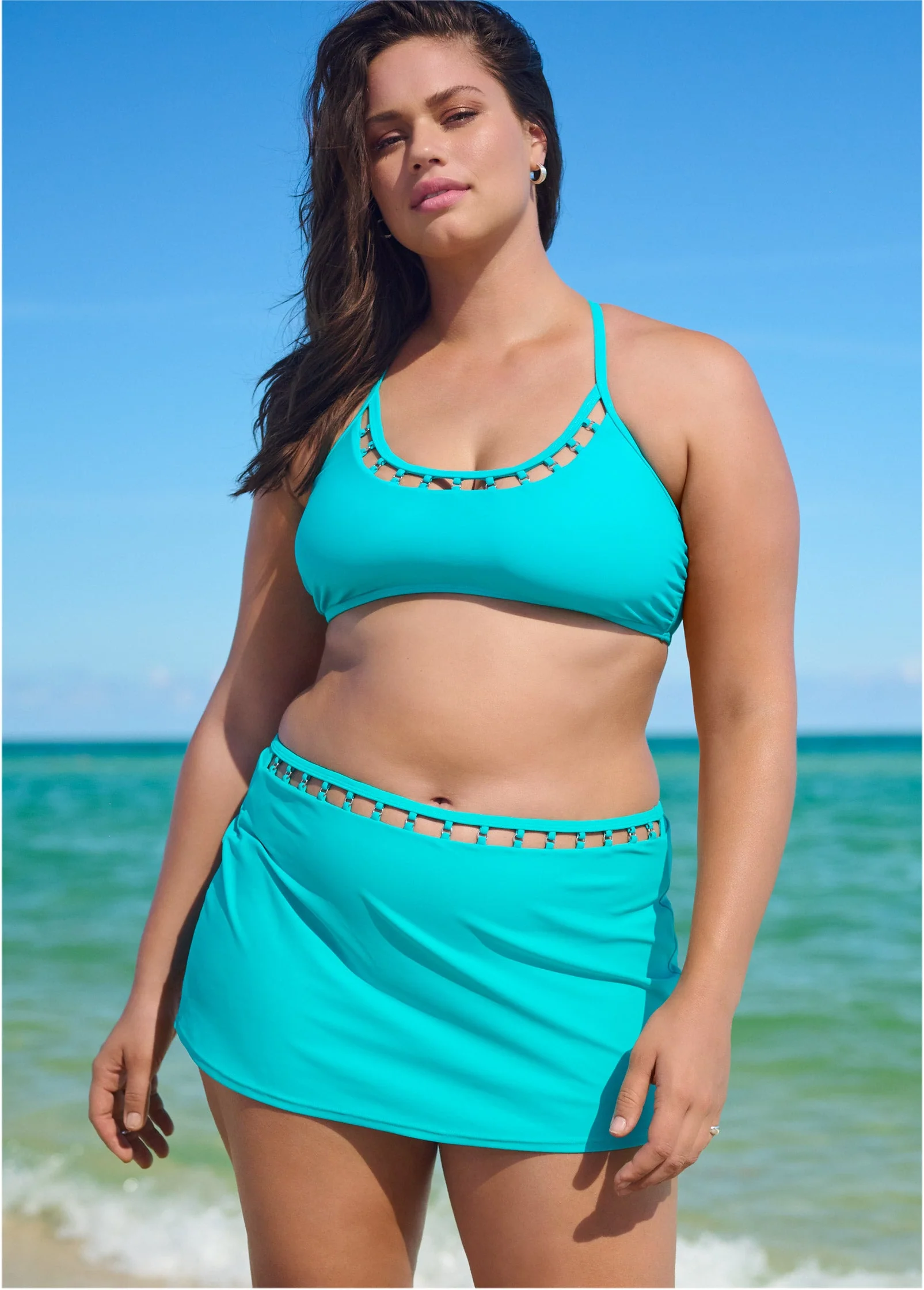 Scoop Neck Ring Top - Aqua Reef - Image 3