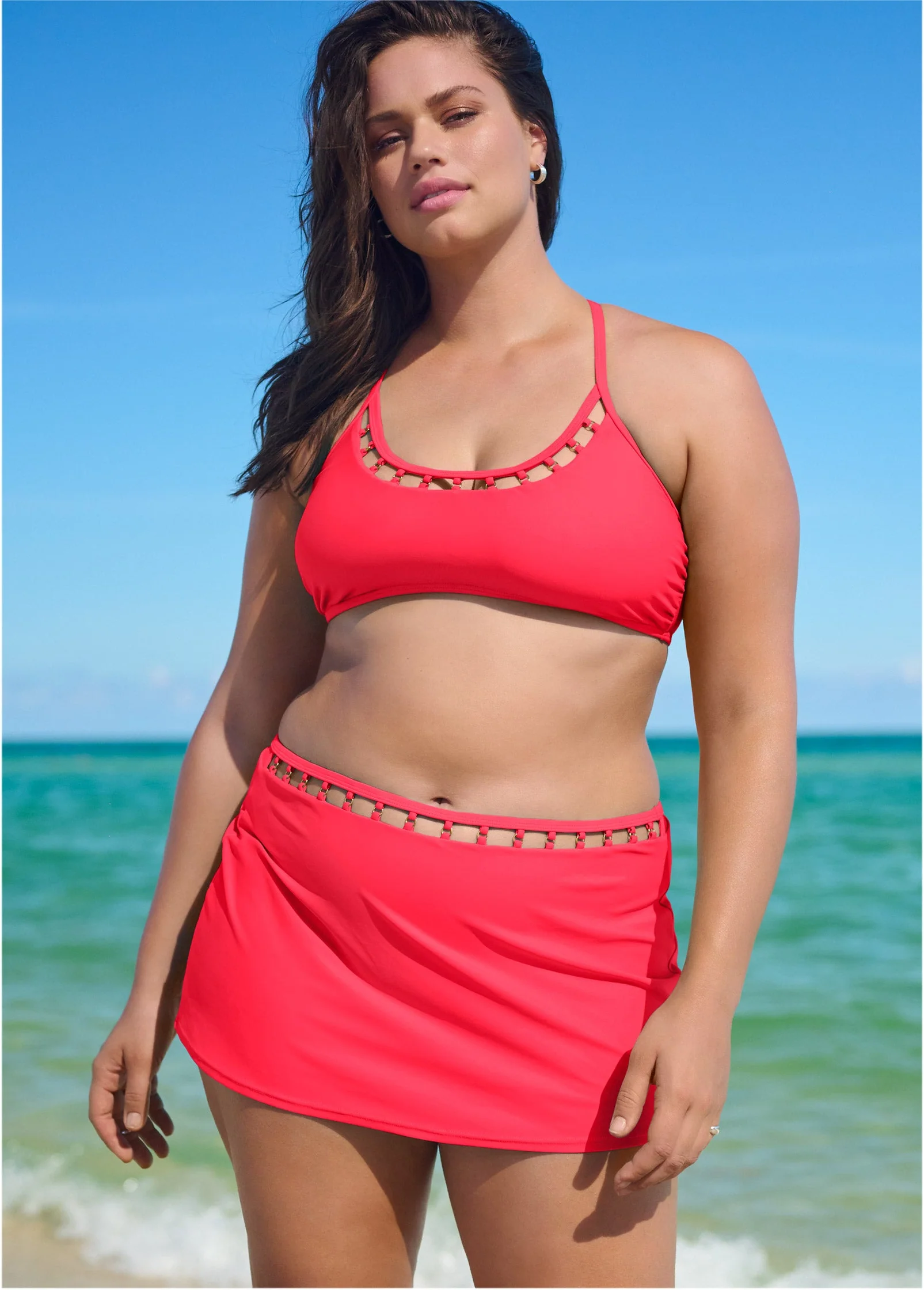 Scoop Neck Ring Top - Sweet Red - Image 3