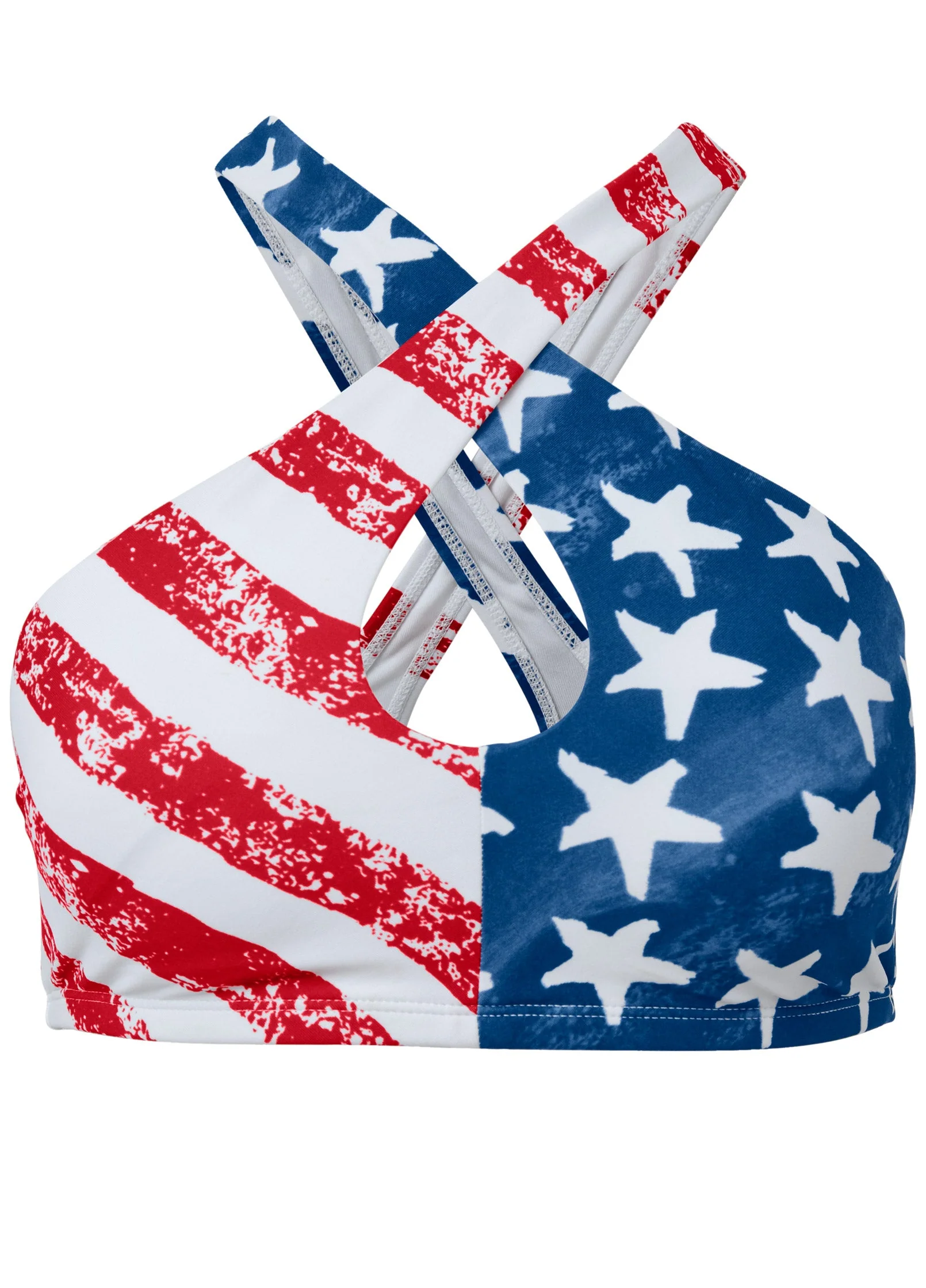 Cross Halter Bikini Top - American Beauty - Image 3