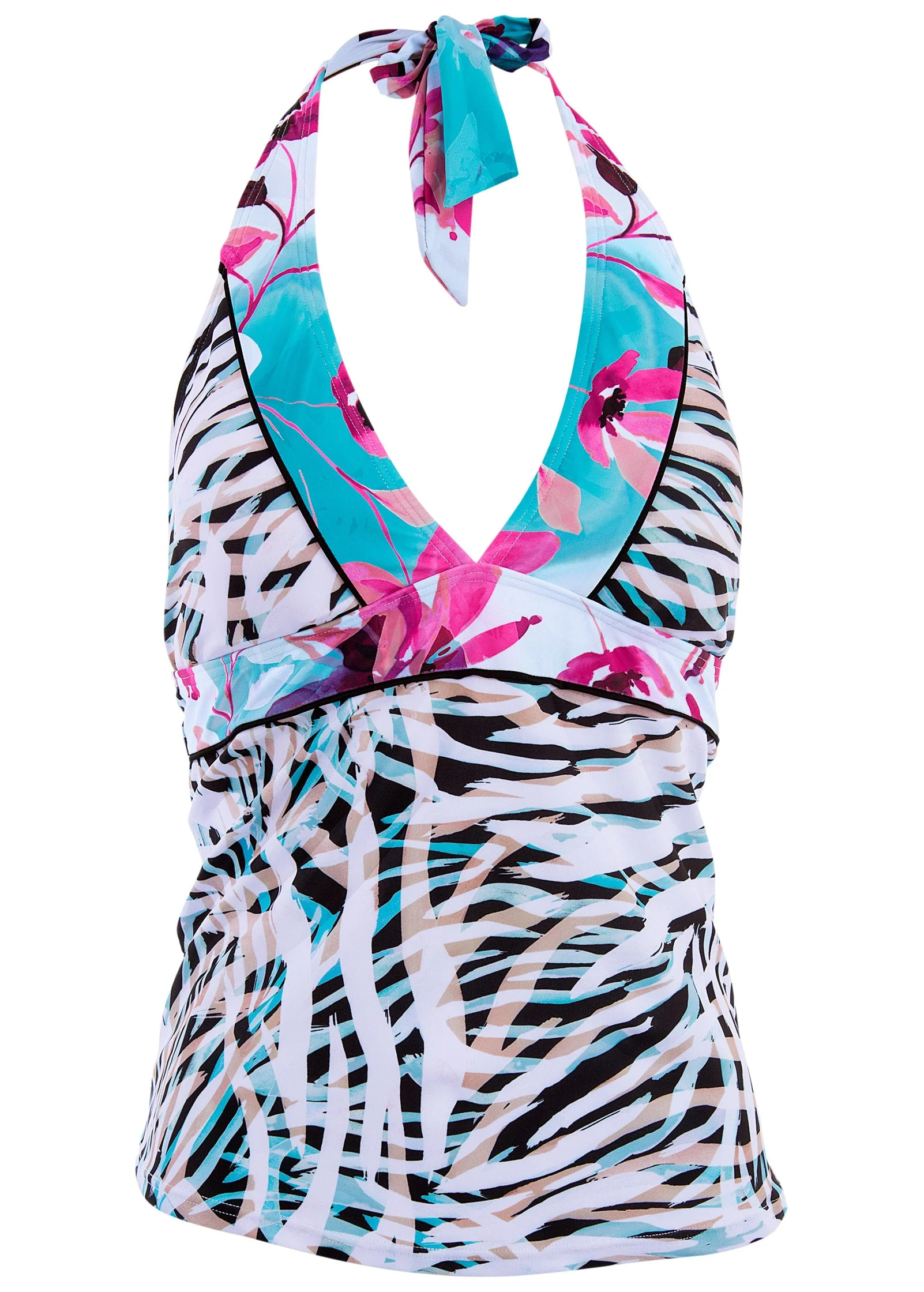 Athens Halter Tankini - Lush Zebra - Image 3