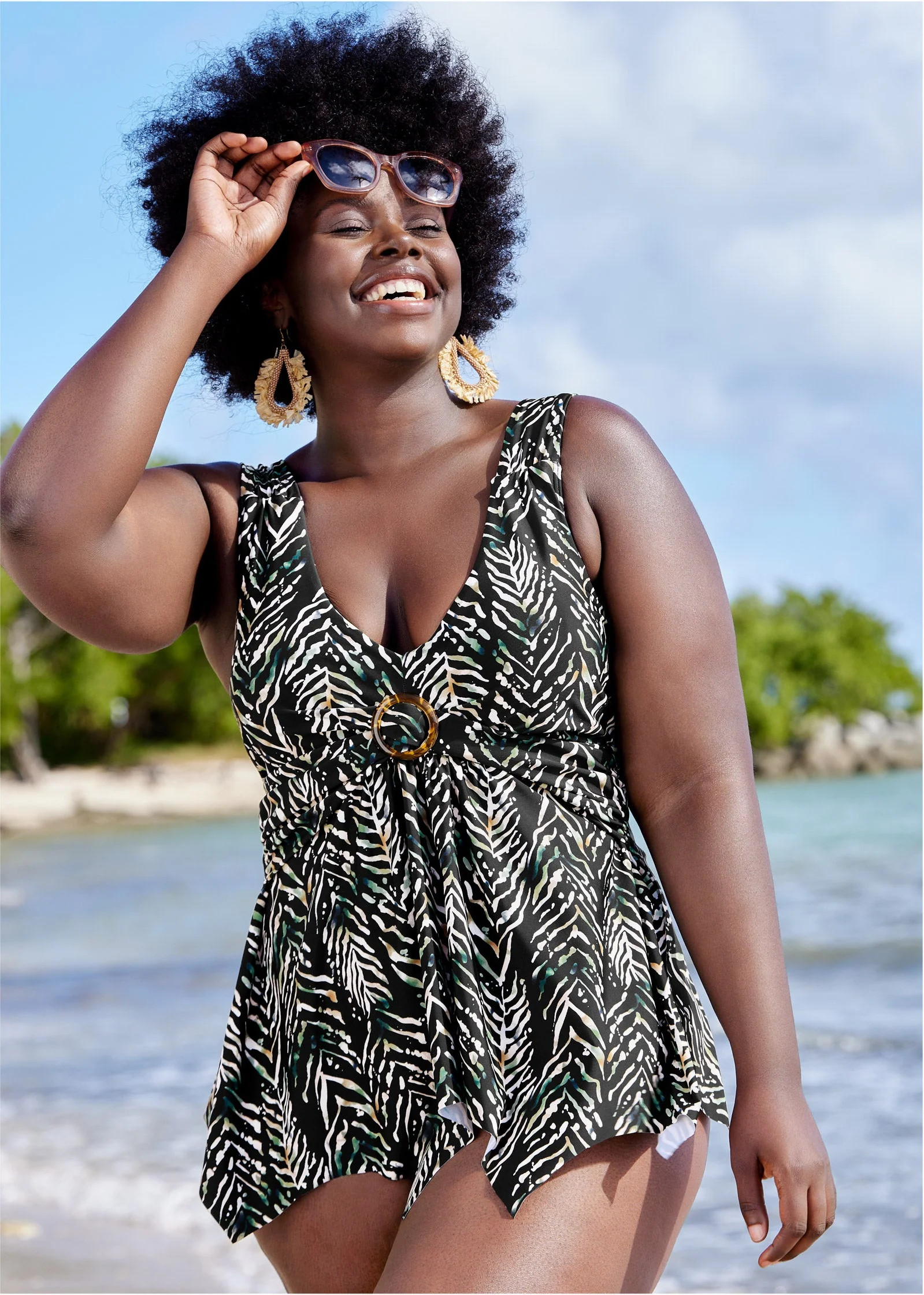 Sharkbite Hem Tankini Top - Seagrass - Image 3