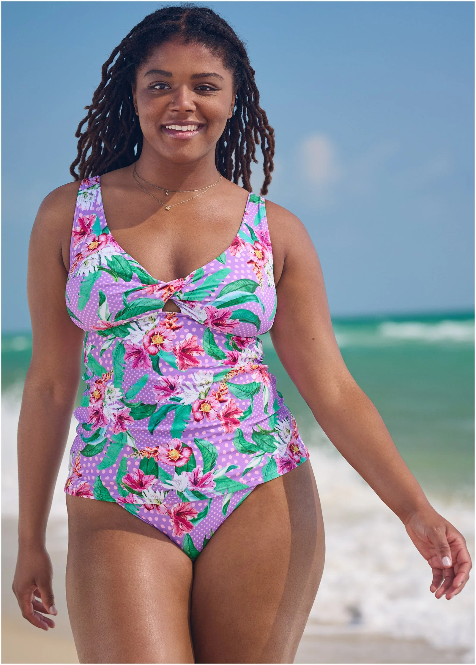 Twist Tankini Set - Polka Dot Jungle - Image 4