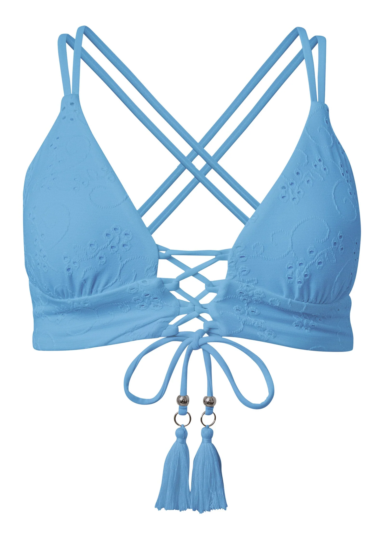 Tassel Tie Triangle Top - Blue Belle - Image 3