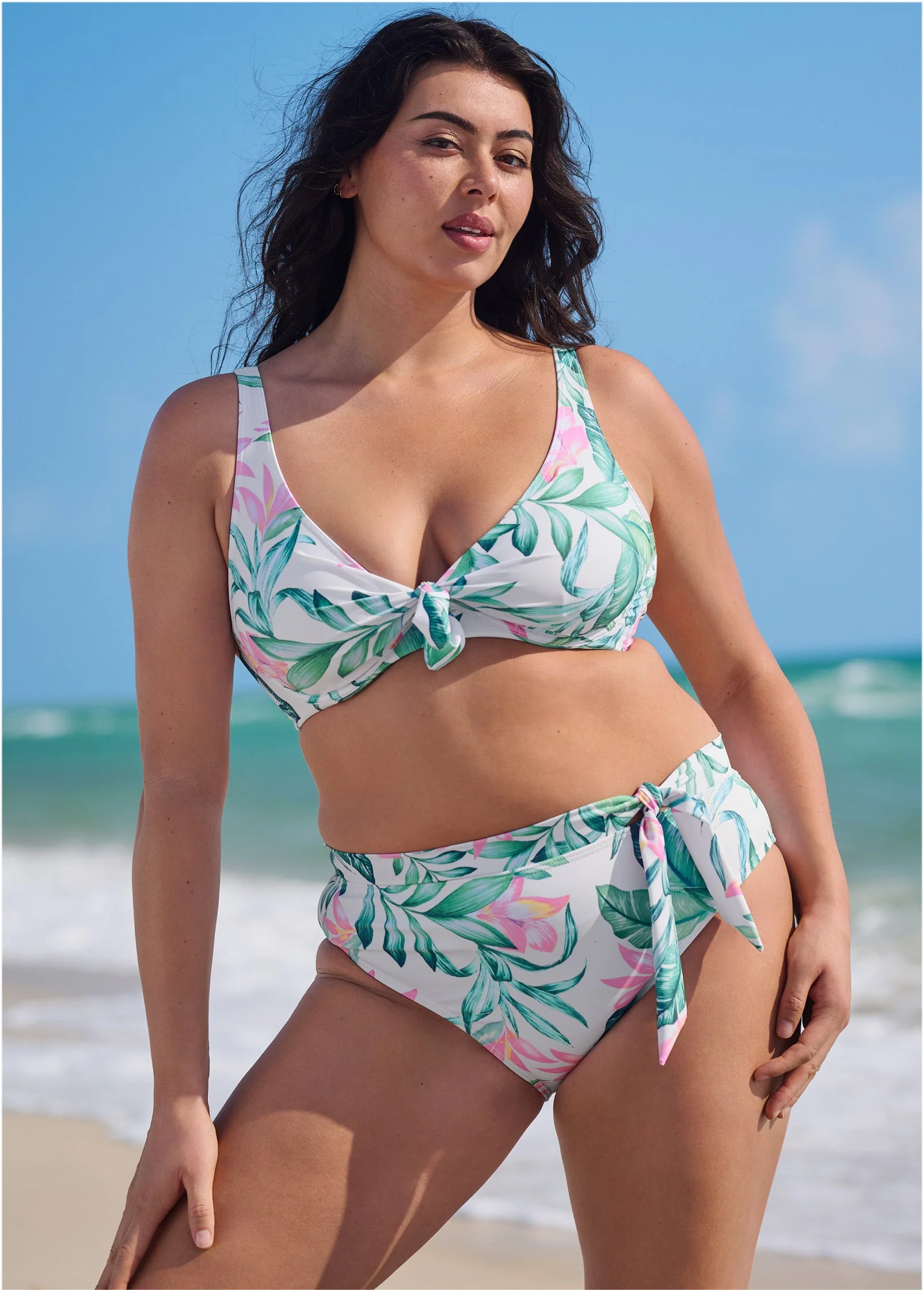 Underwire Retro Bikini Top - Tropical Garden - Image 4