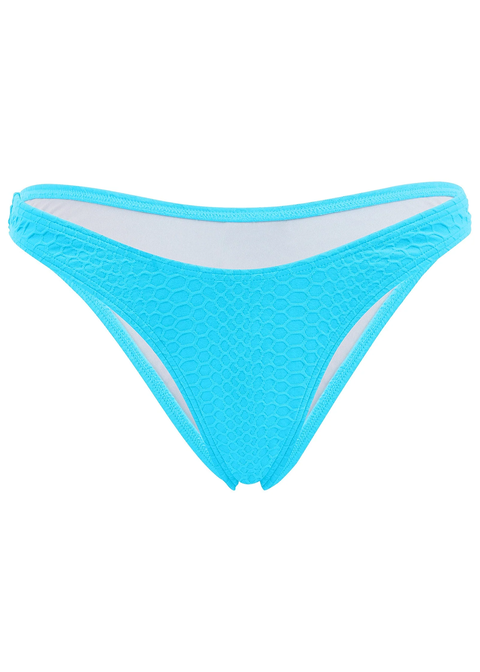 Textured High-Leg Cheeky - Aqua - Image 3