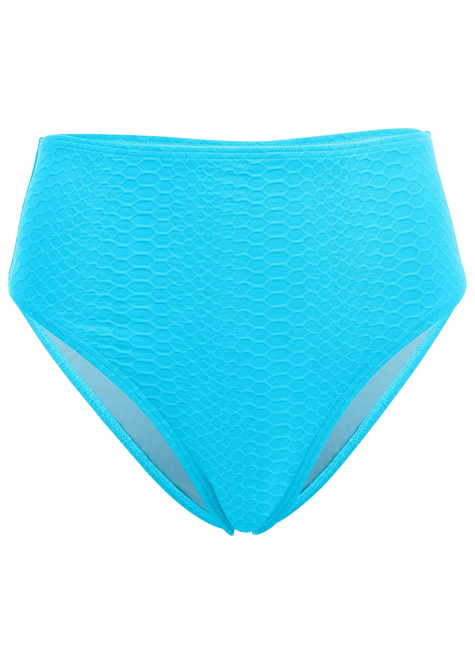 High-Waist Bikini Bottom - Aqua - Image 3