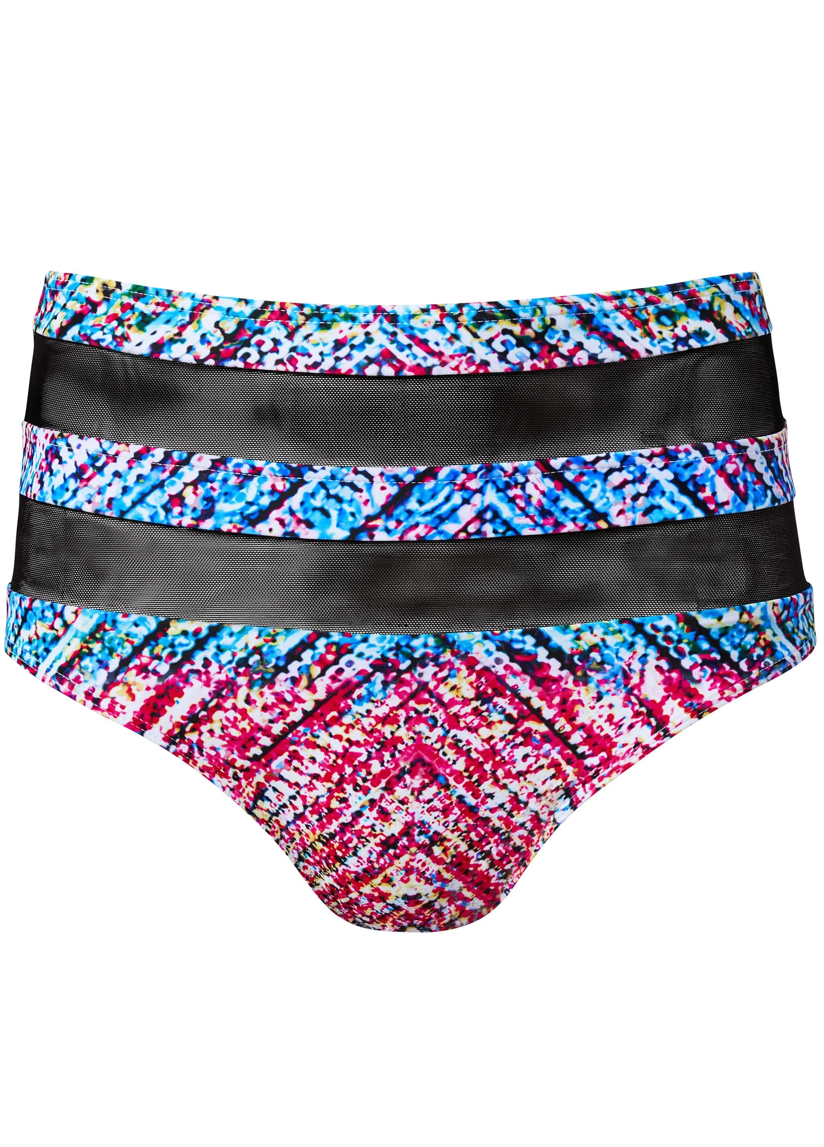 Mesh Peek-A-Boo High-Waist Bottom - Sunset Jive - Image 3