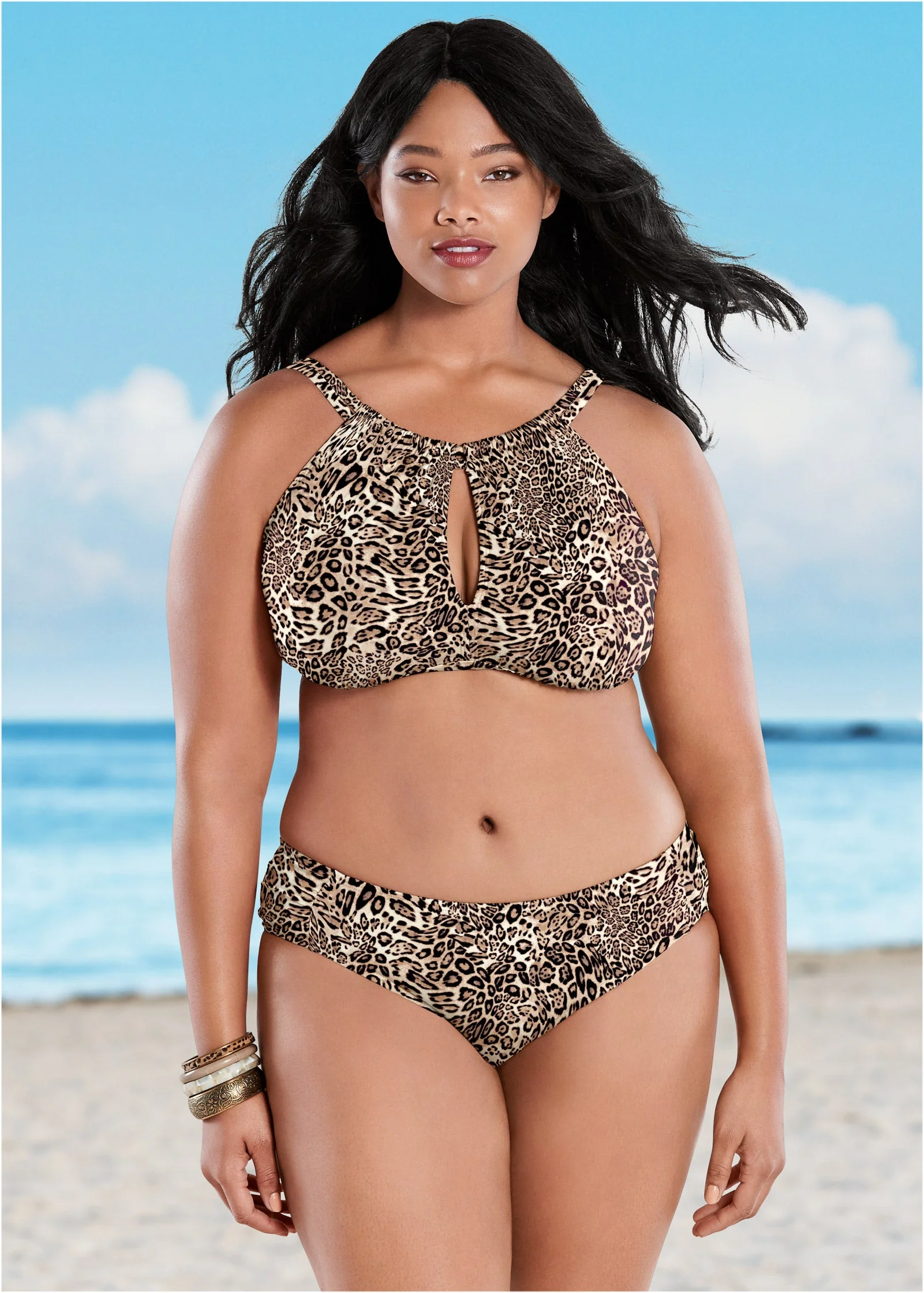 Ruched Low-Rise Bottoms - Lovely Leopard - Image 3