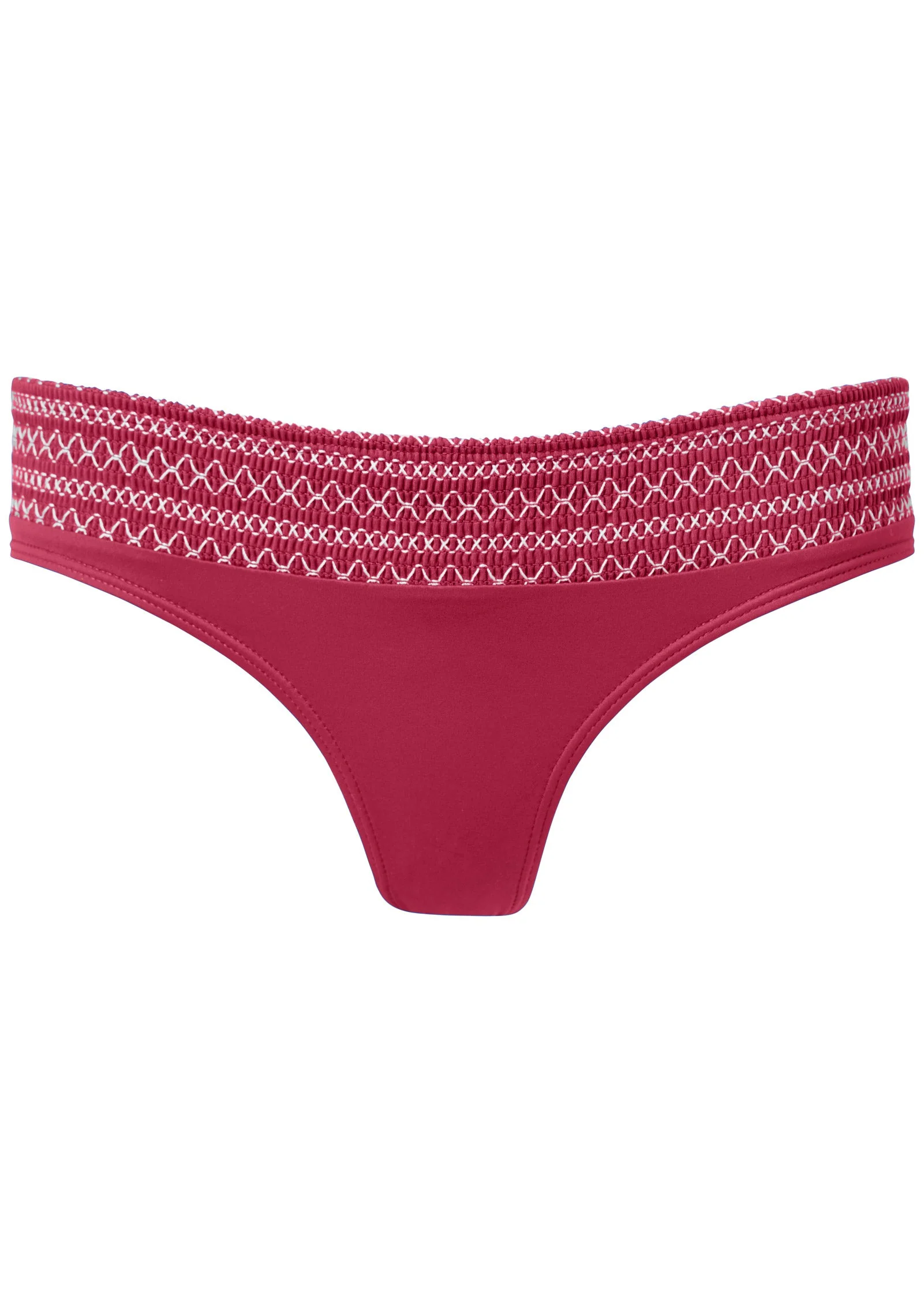 Smocked Bikini Bottom - Dark Ruby Shine - Image 5