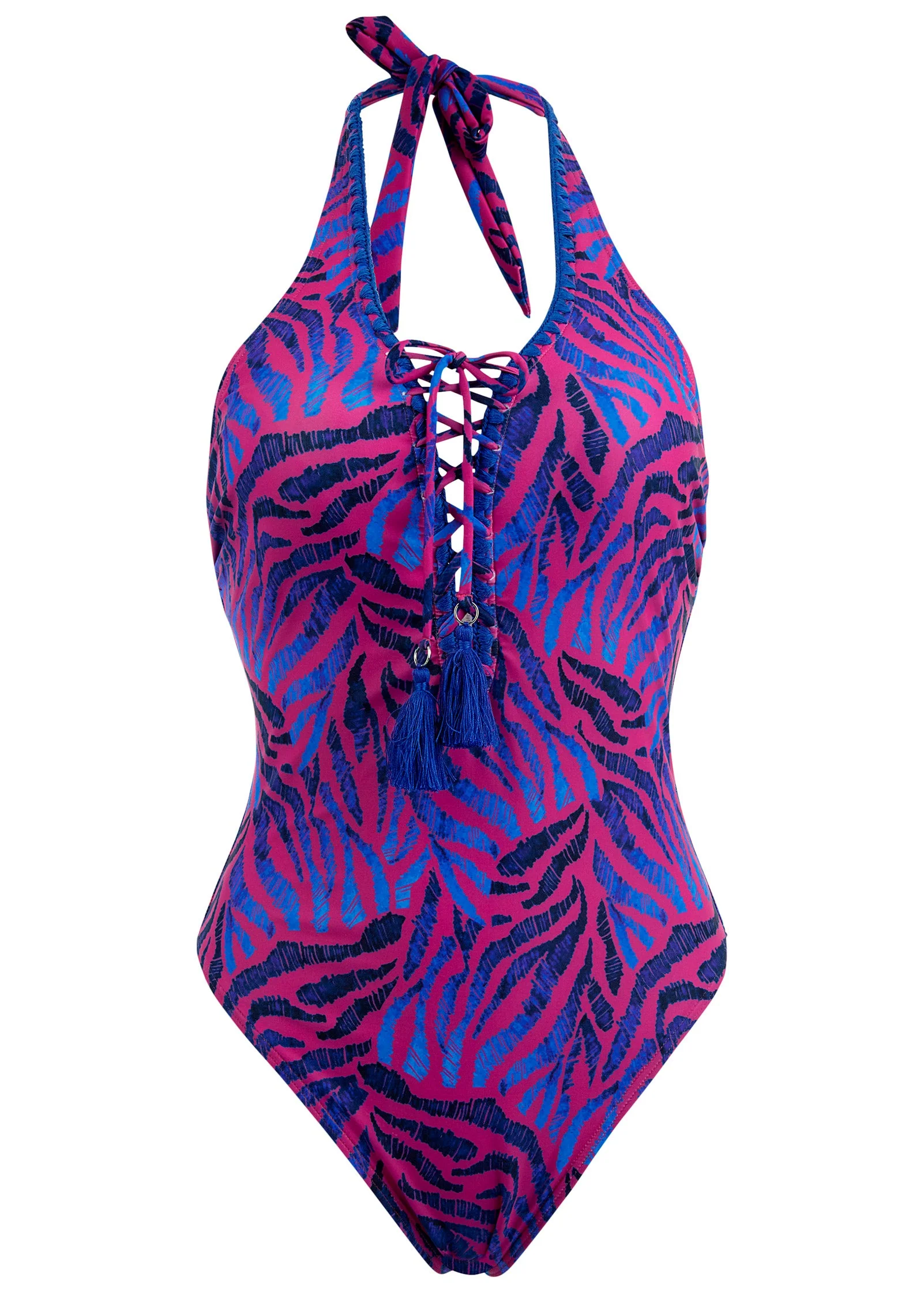 Embroidered One-Piece Swimsuit - Zebra Rave - Image 3
