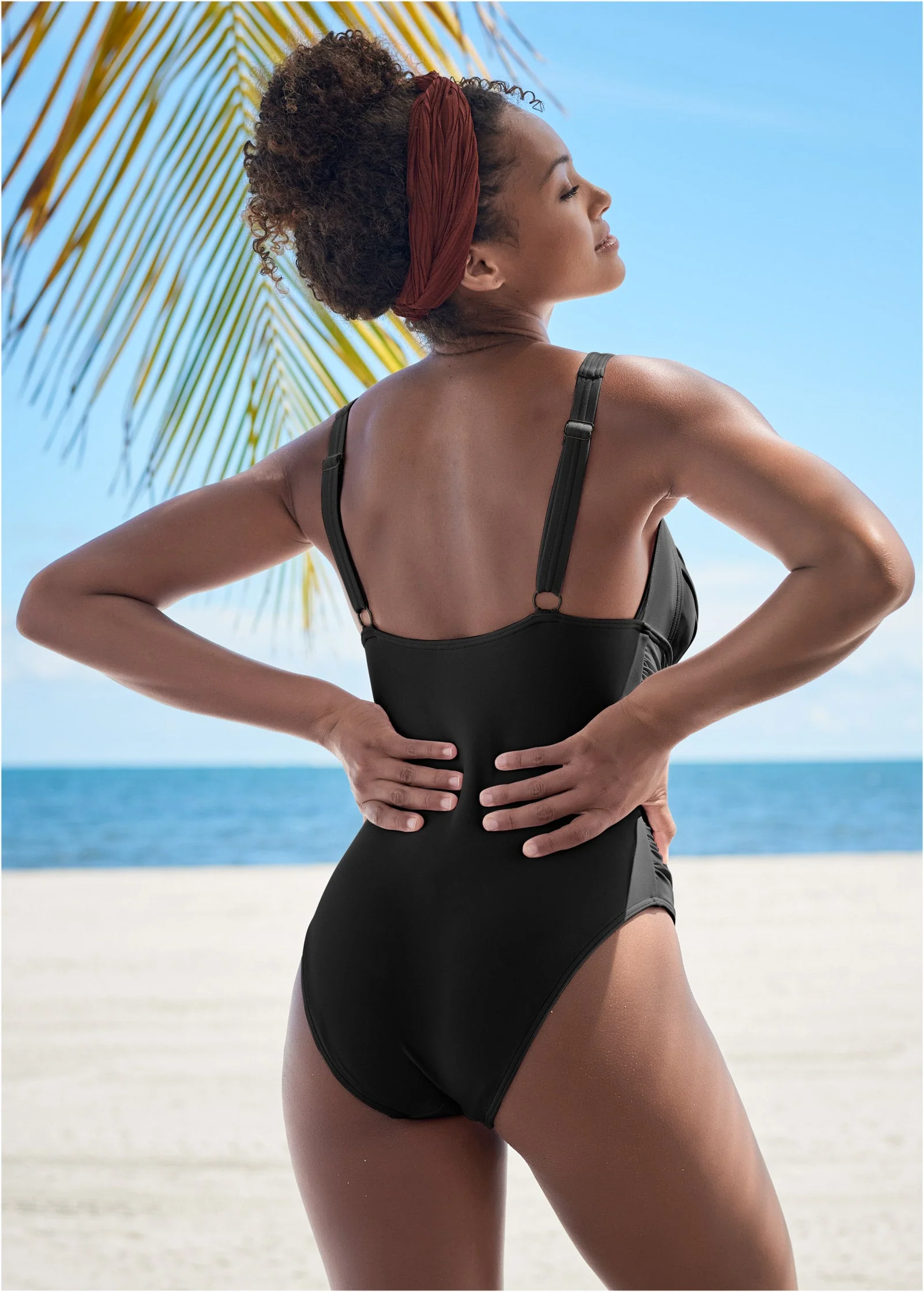 Ruched One-Piece - Black Beauty - Image 2
