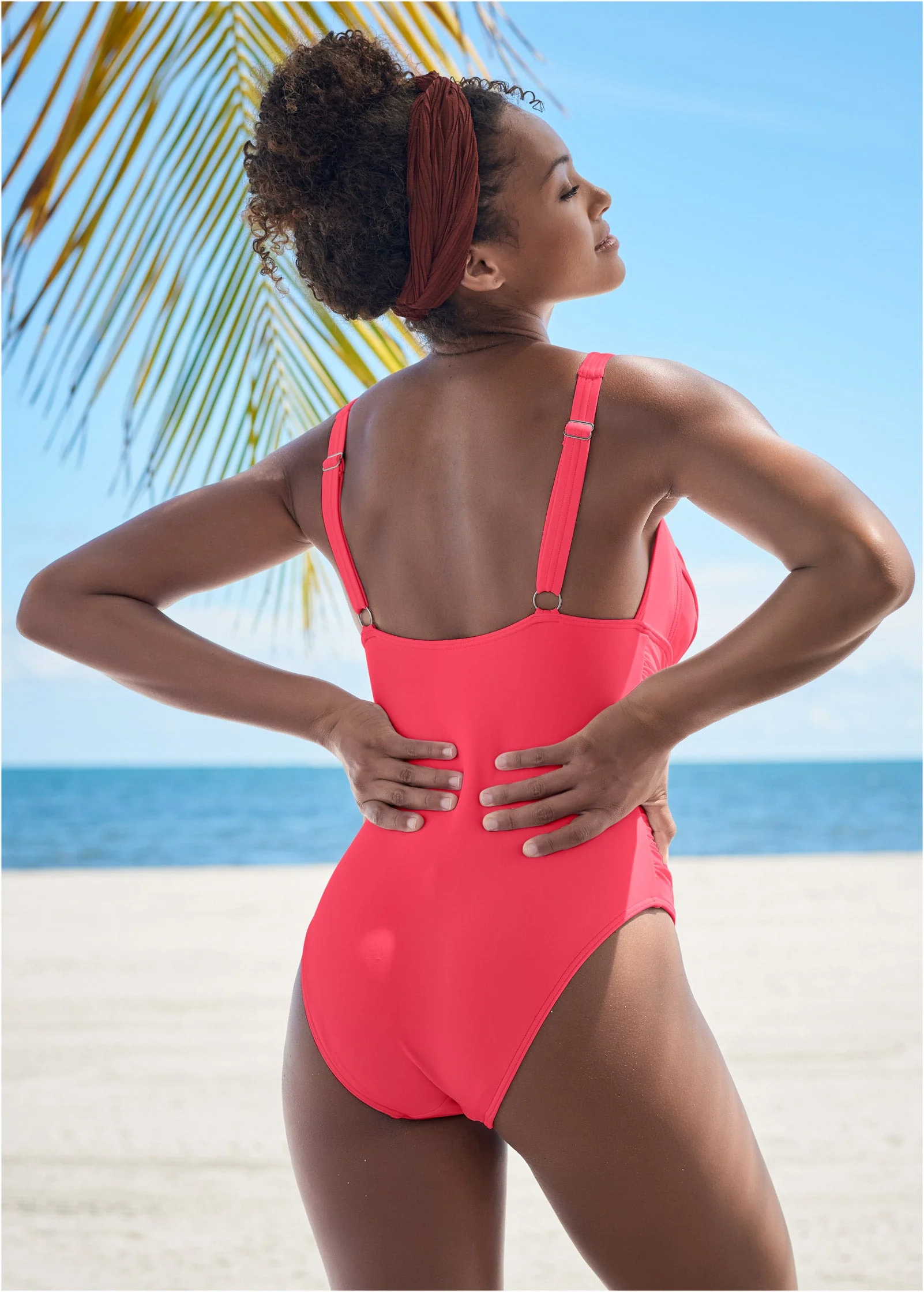 Ruched One-Piece - Sunset Pink - Image 2