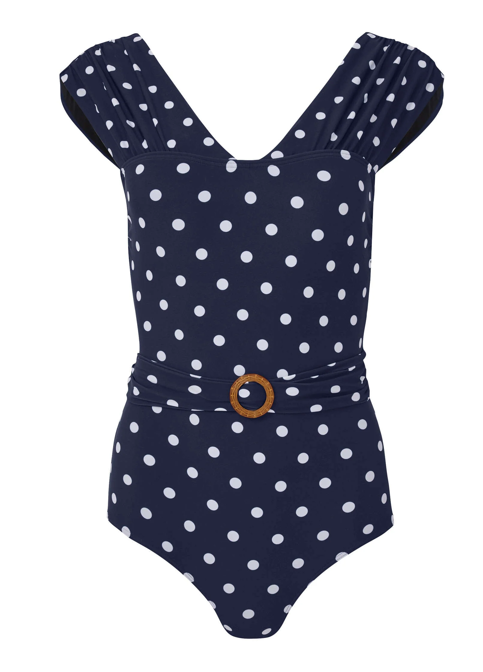 Natural Belted One-Piece - Sea Salt Dots - Image 3