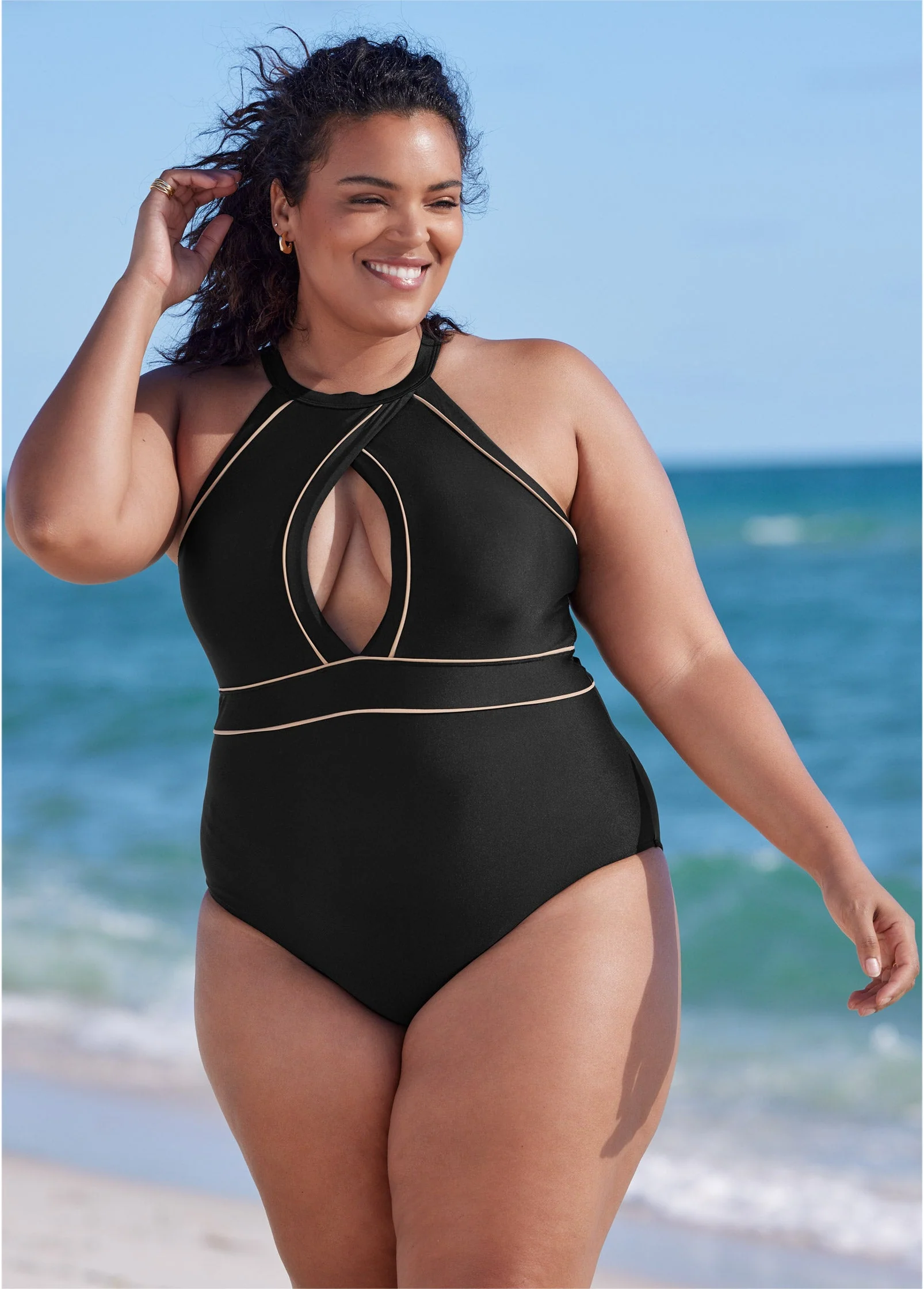 High Neck One-Piece - Black Beauty - Image 3