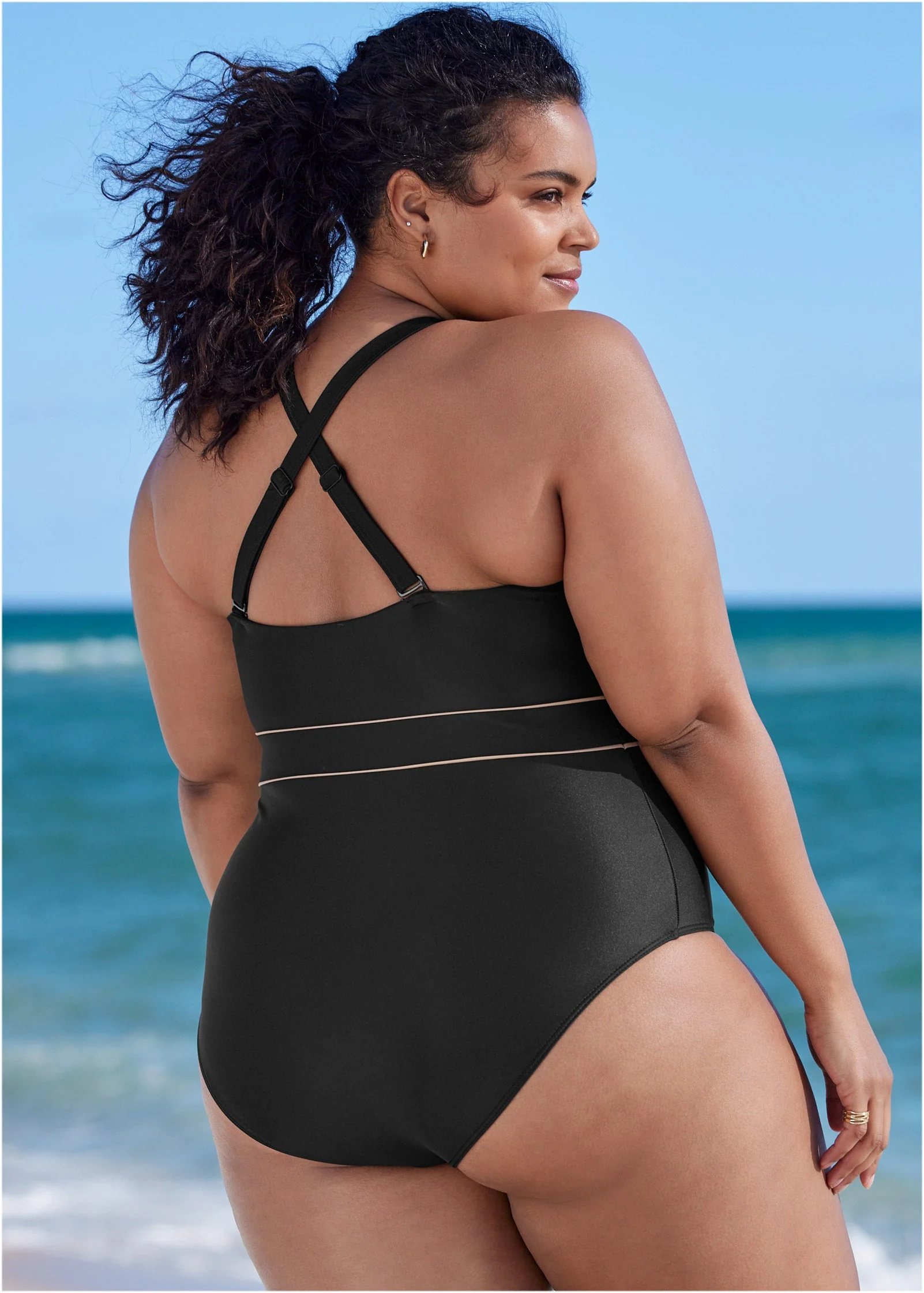 High Neck One-Piece - Black Beauty - Image 4