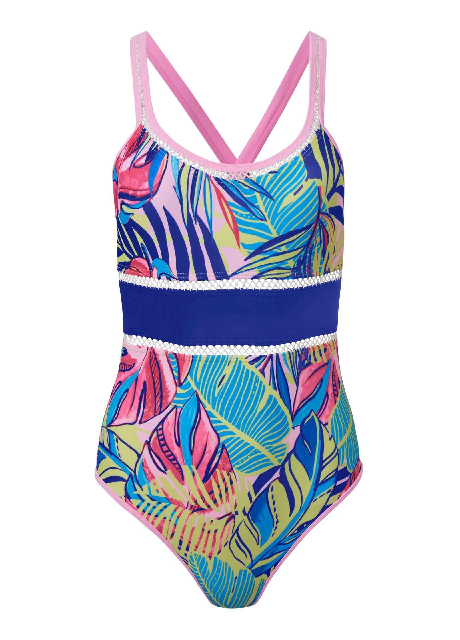Diamond Stitch One-Piece - Summer Leaves - Image 3