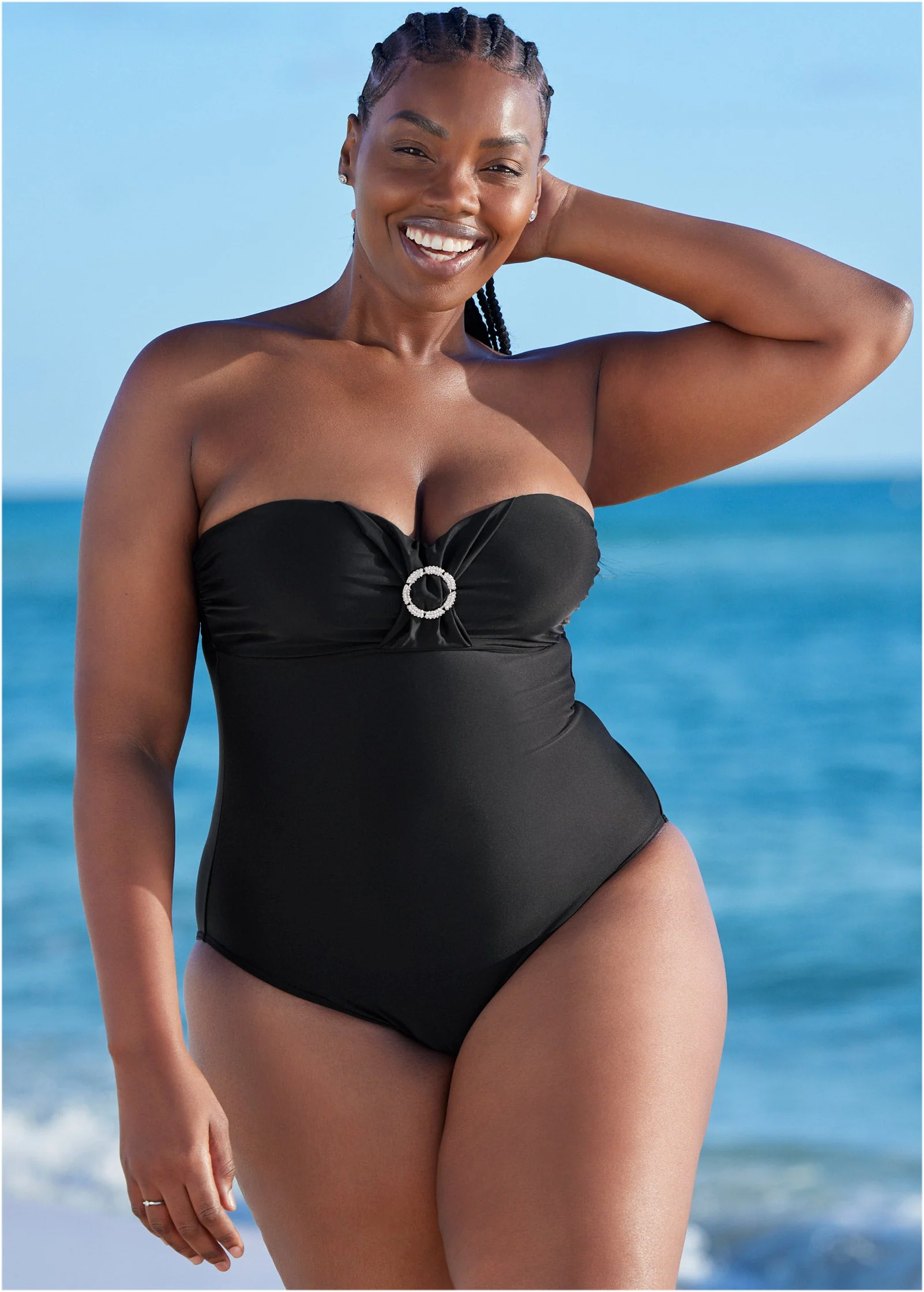 Bandeau Bling One-Piece - Black Beauty - Image 4