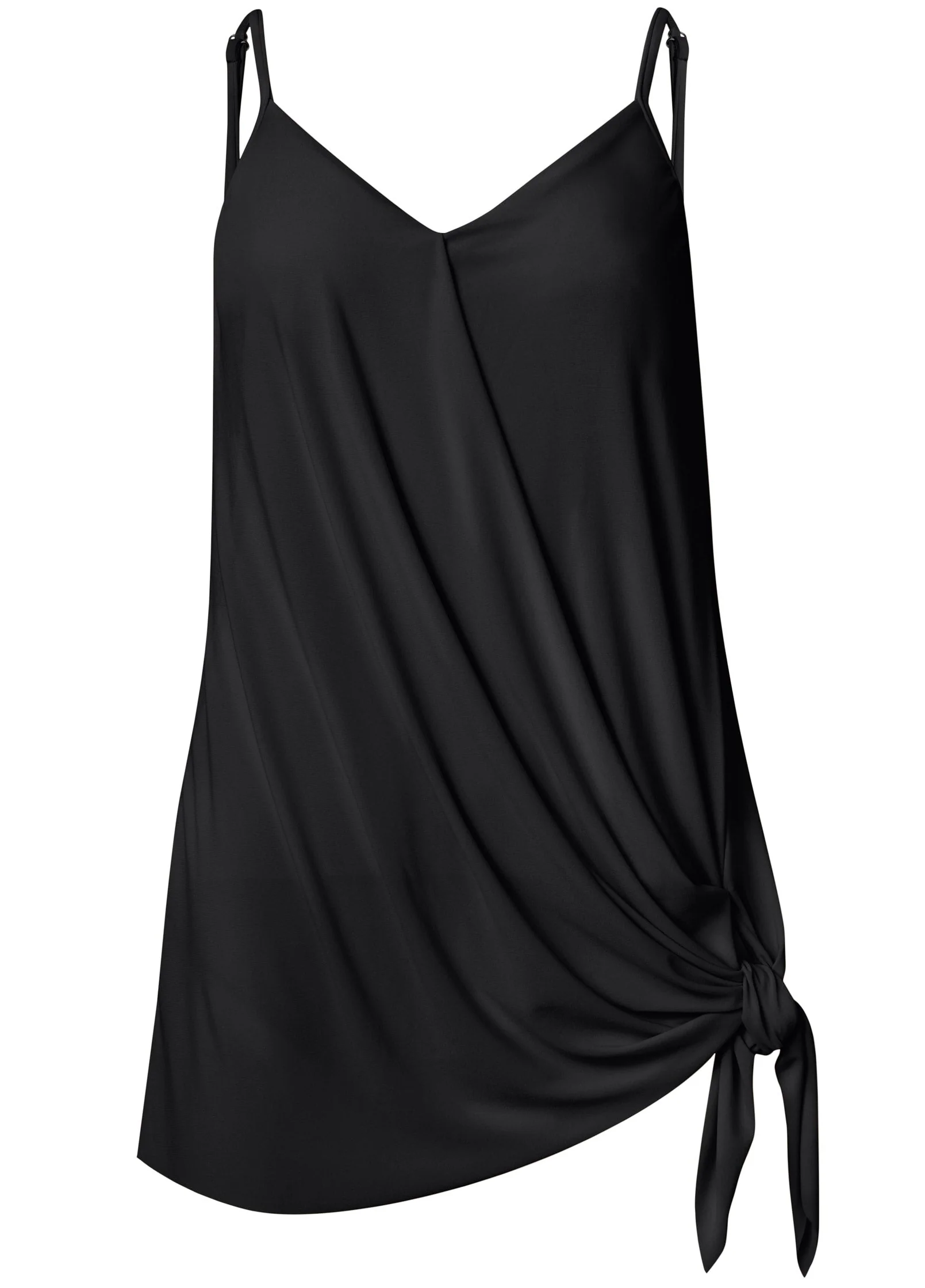 Tie Side Swim Dress - Black Beauty - Image 3