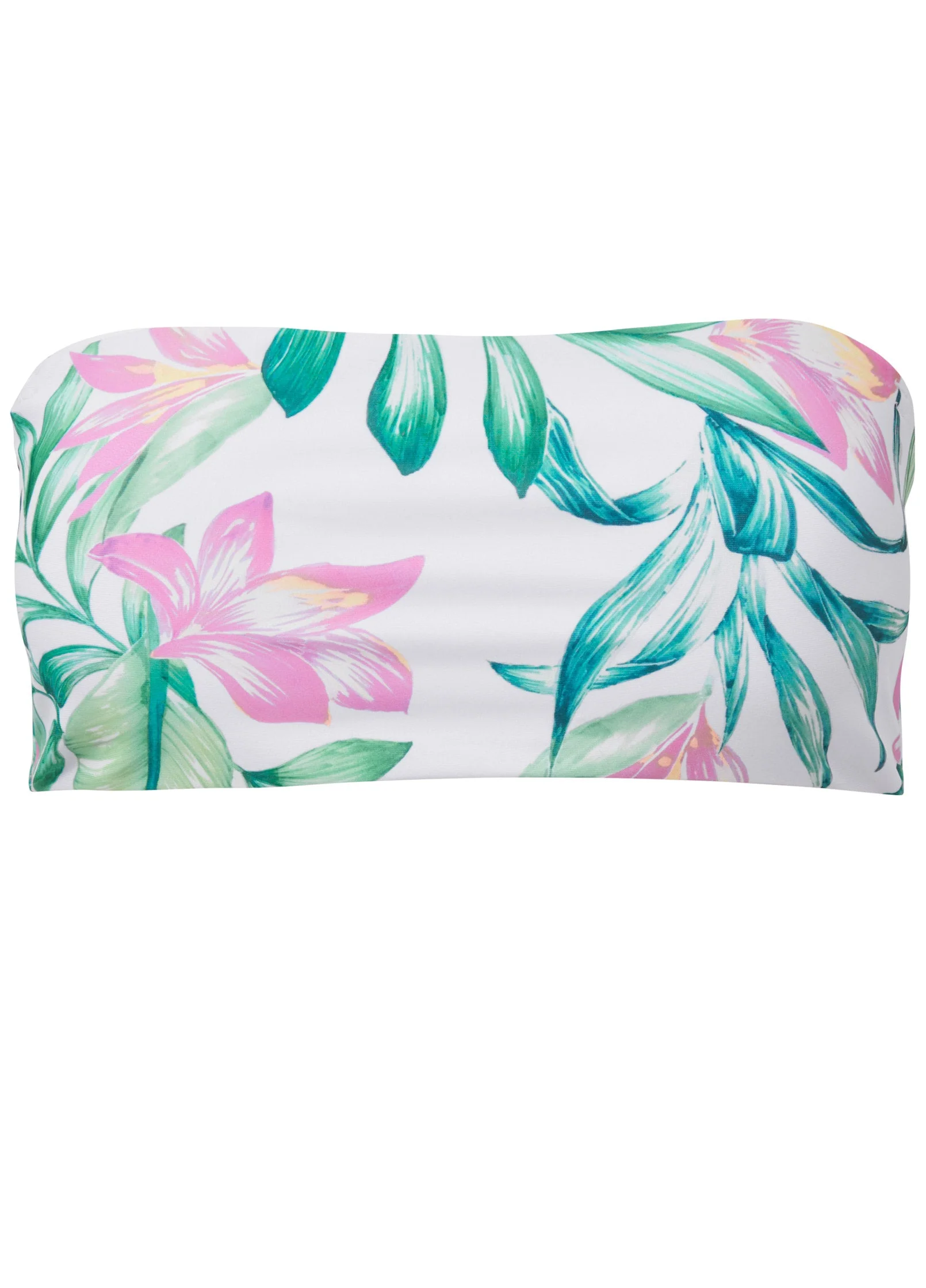 Lace-Up Back Bandeau Top - Tropical Garden - Image 3