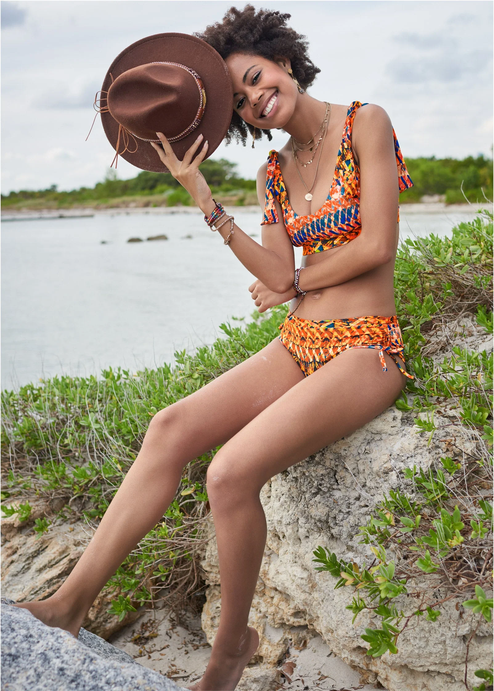 Nikki Bralette Top - Island Stripes - Image 7