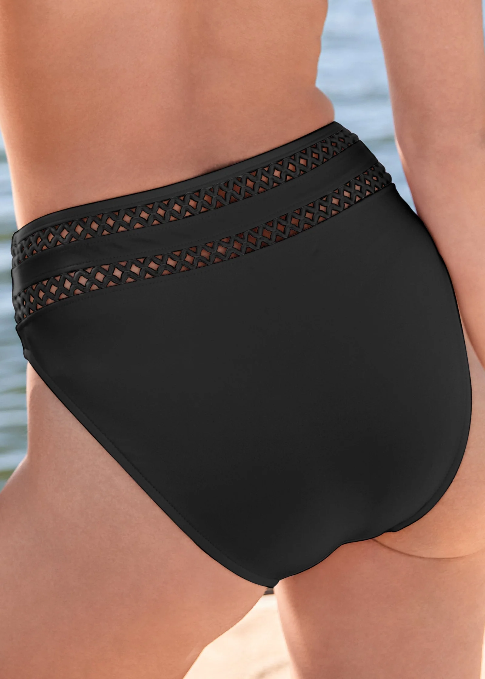 Lattice Trim Mid-Rise Bottom - Black Beauty - Image 4