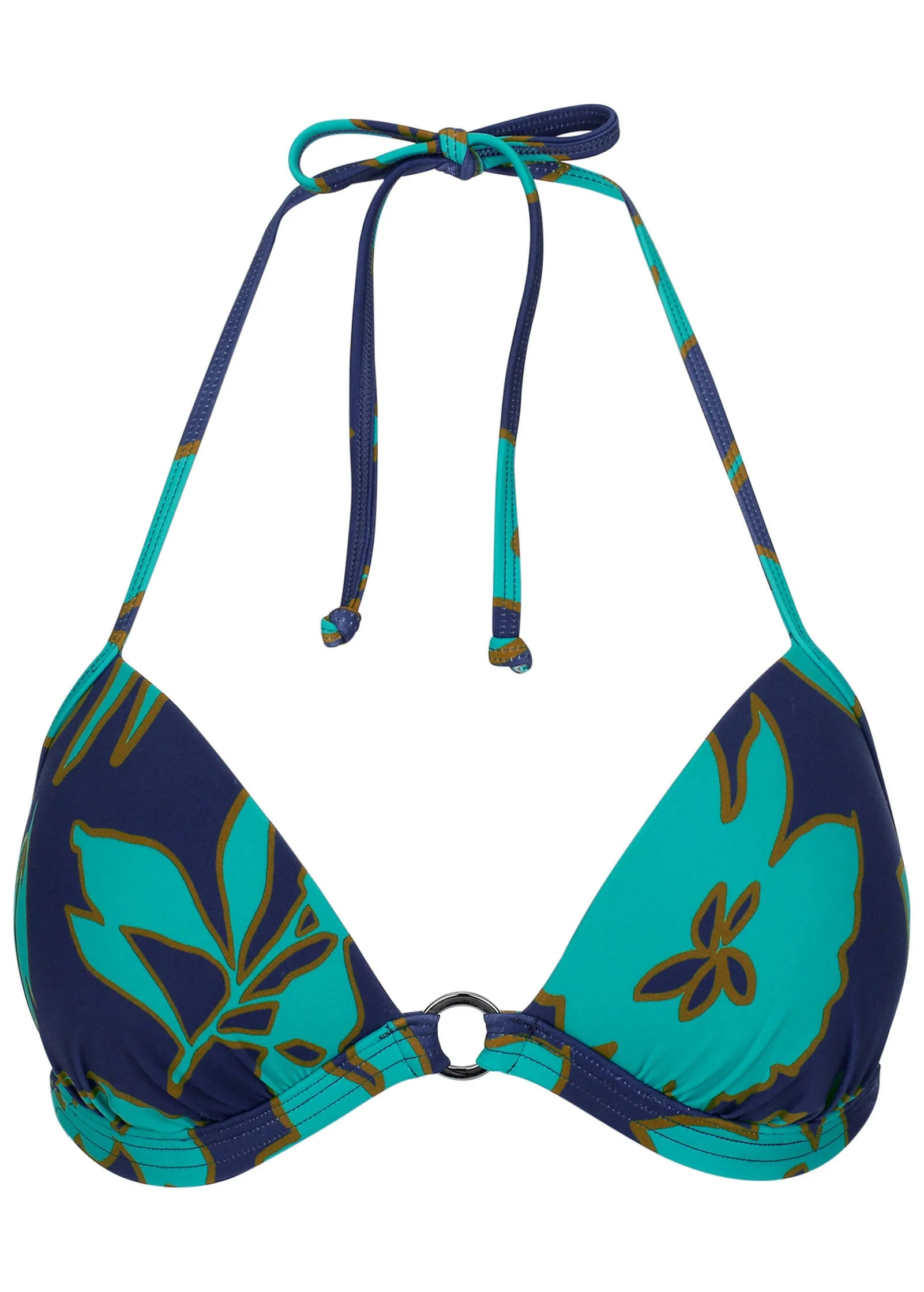Santa Cruz Push-Up Triangle Top - Blue Block Floral - Image 3