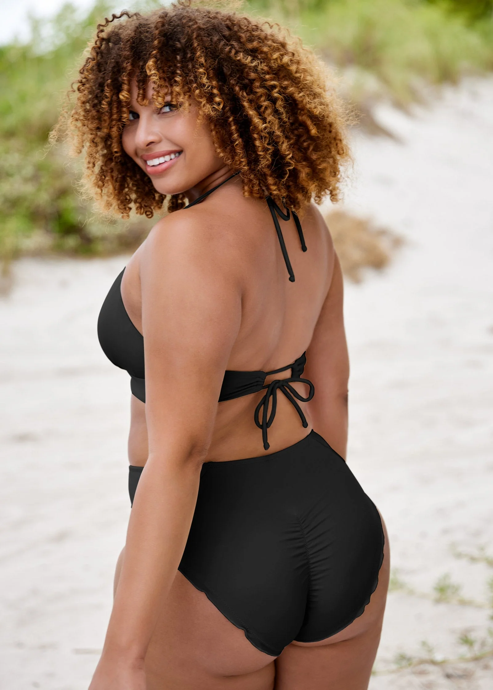 Gathered Triangle Top - Black Beauty - Image 5