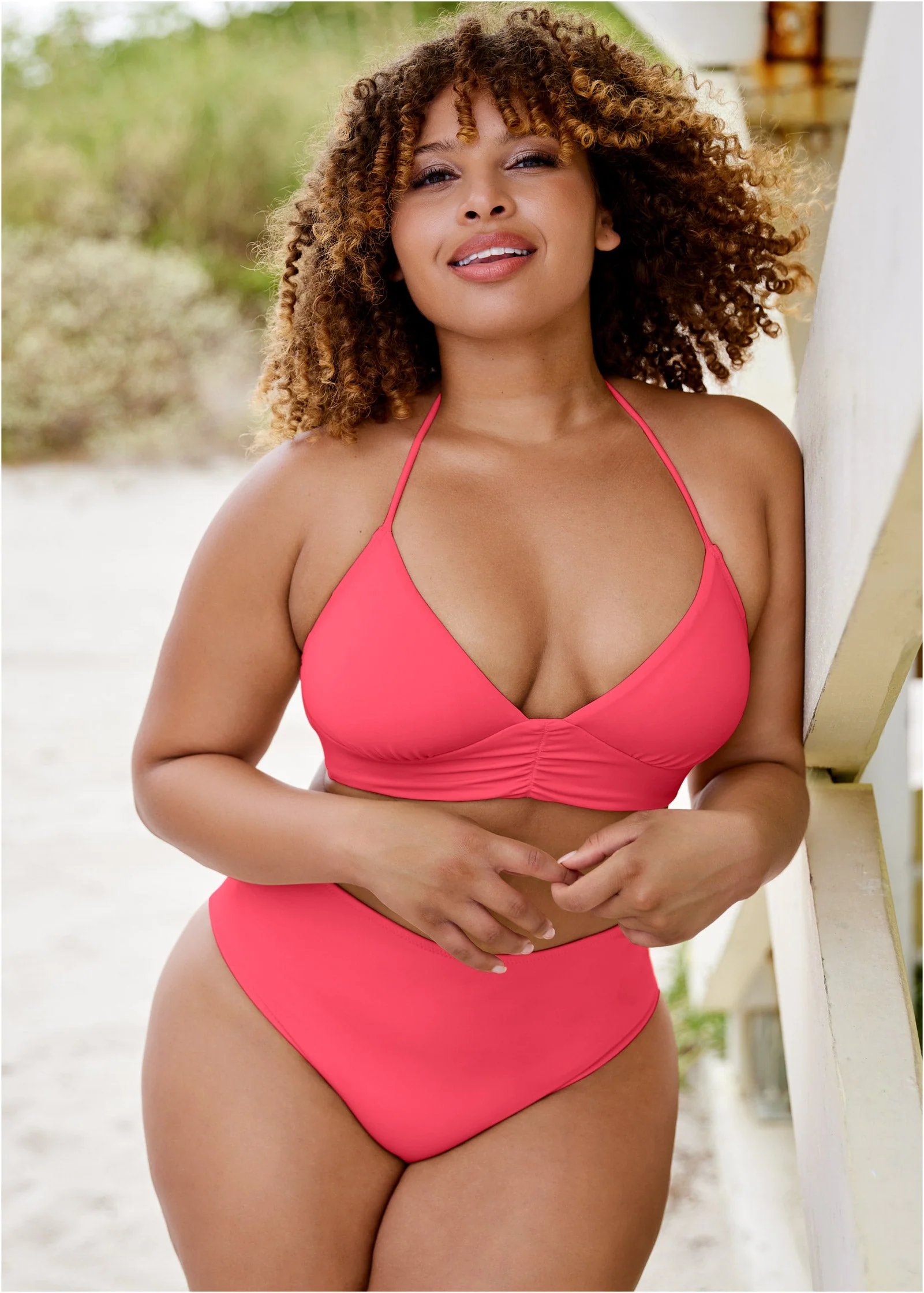 Gathered Triangle Top - Sunset Pink - Image 4