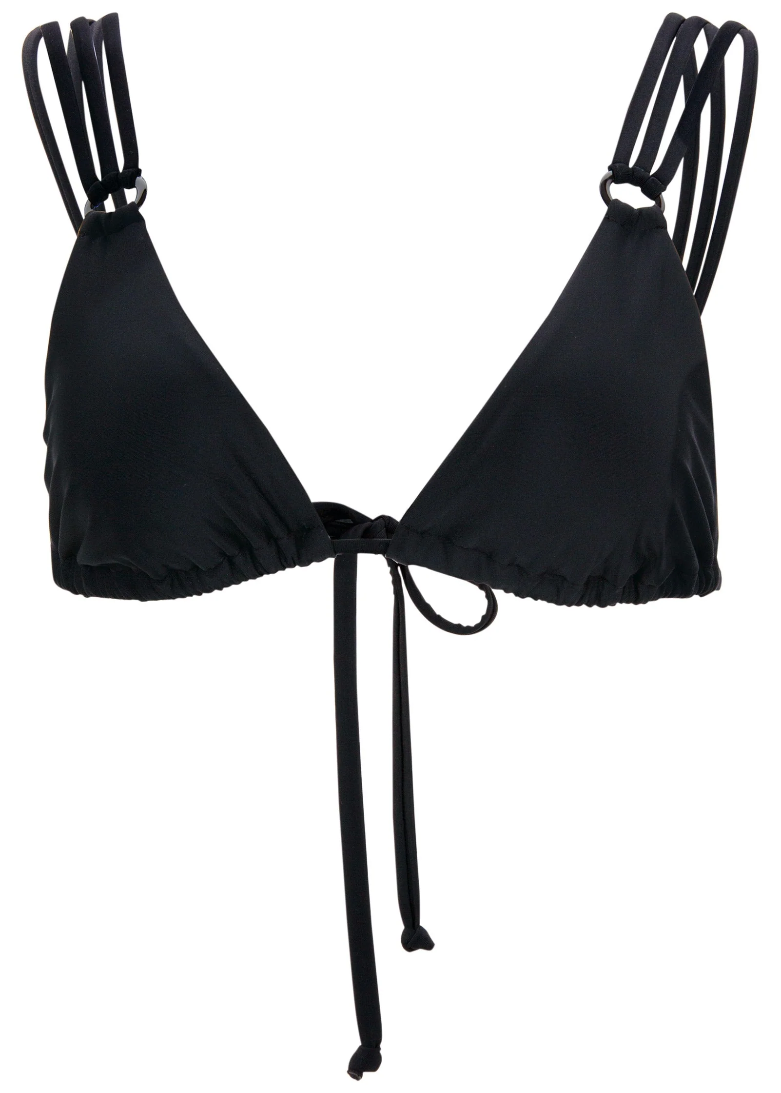 Strappy Triangle Bikini Top - Black Beauty - Image 4