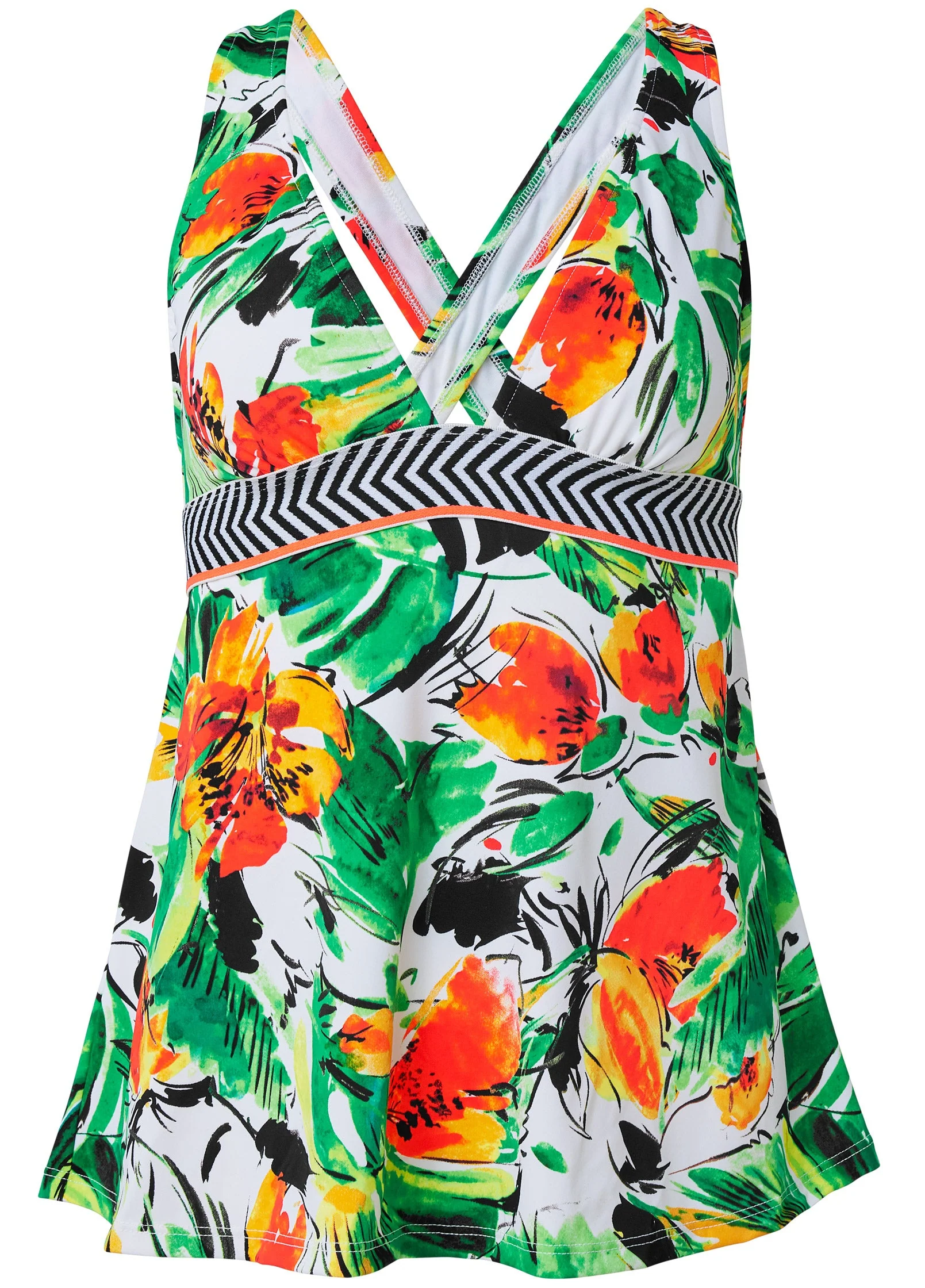 Sleek Flowing Tankini Top - Passionate Florals - Image 3