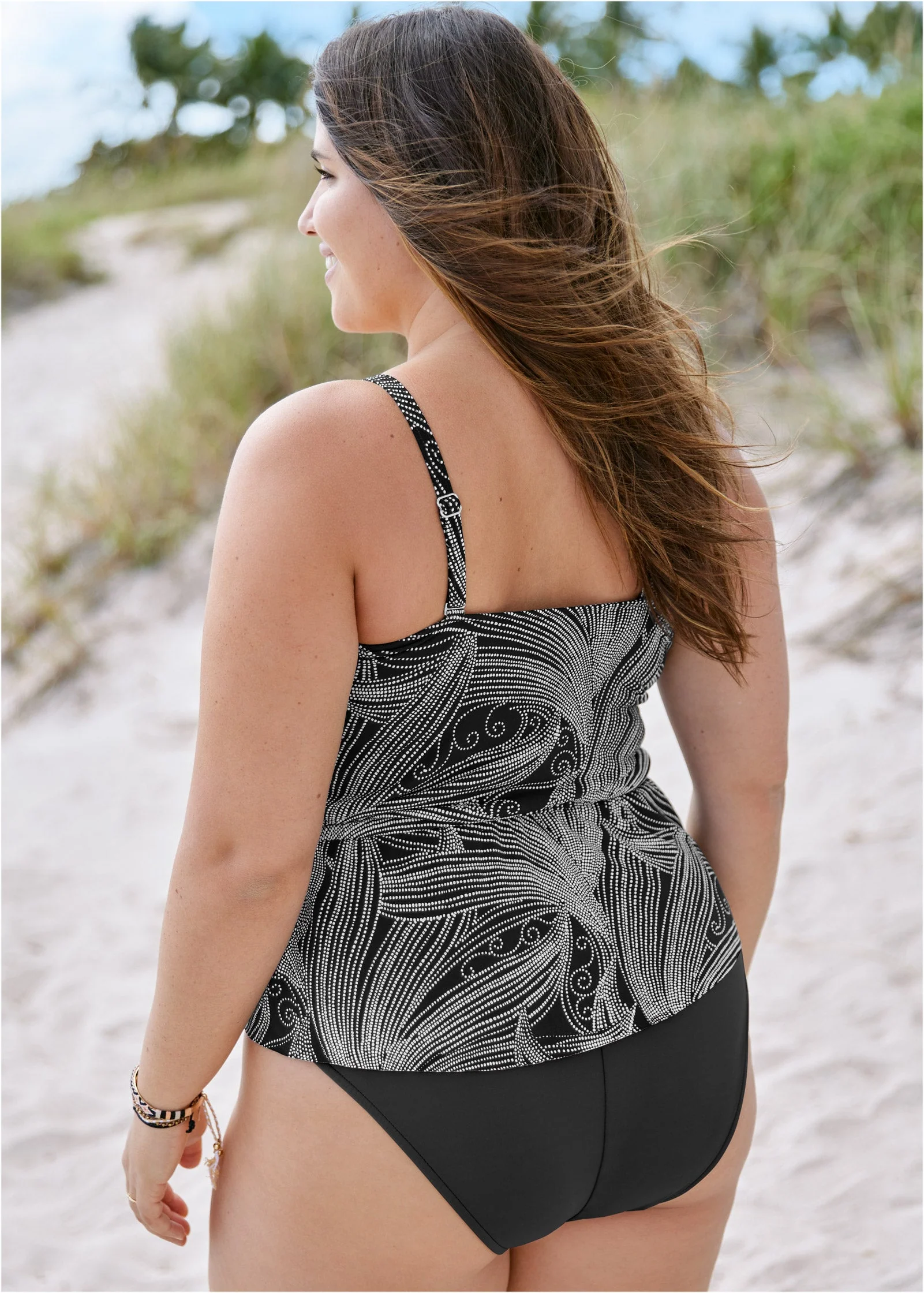 Bandeau Tie Blouson Tankini Top - Glamour Girl - Image 5