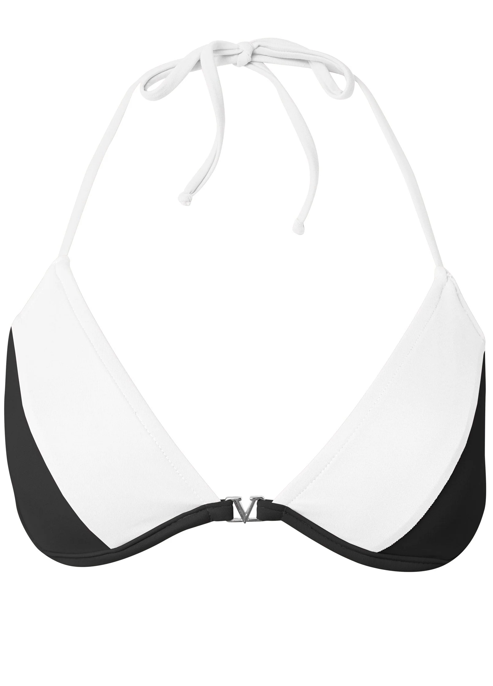 Underwire Triangle Top - Black & White - Image 3