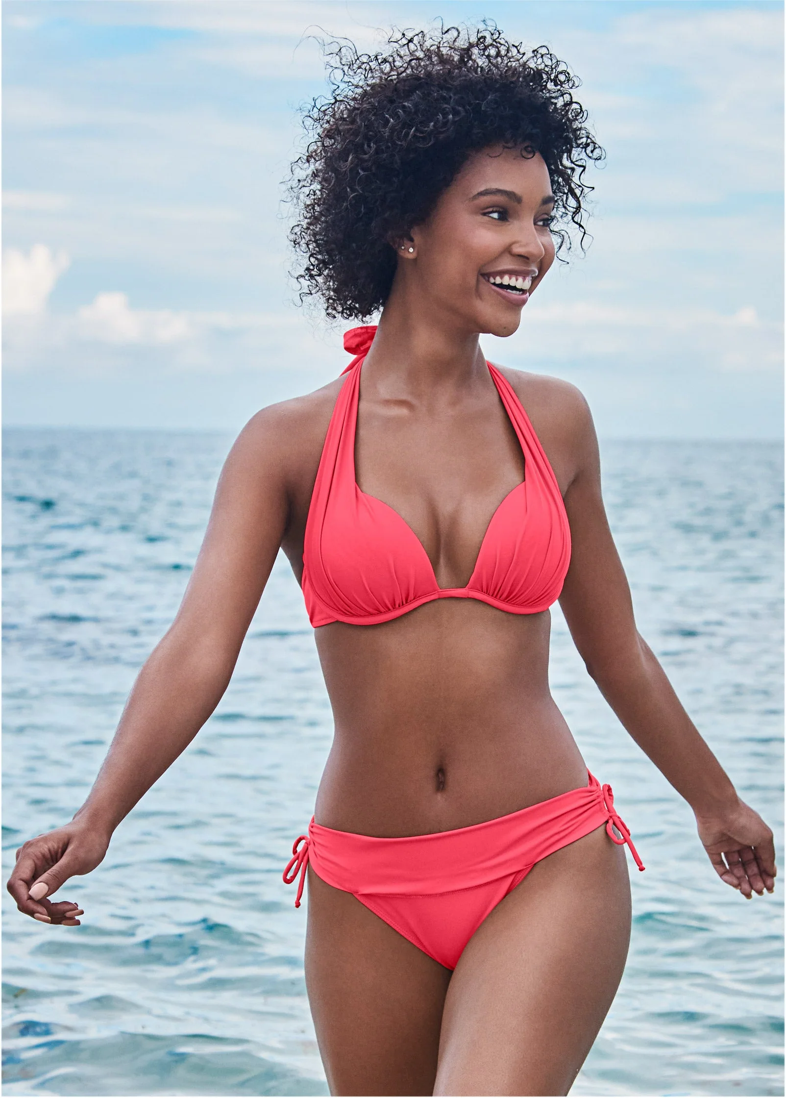Marilyn Push-Up Bikini Top - Sunset Pink - Image 2