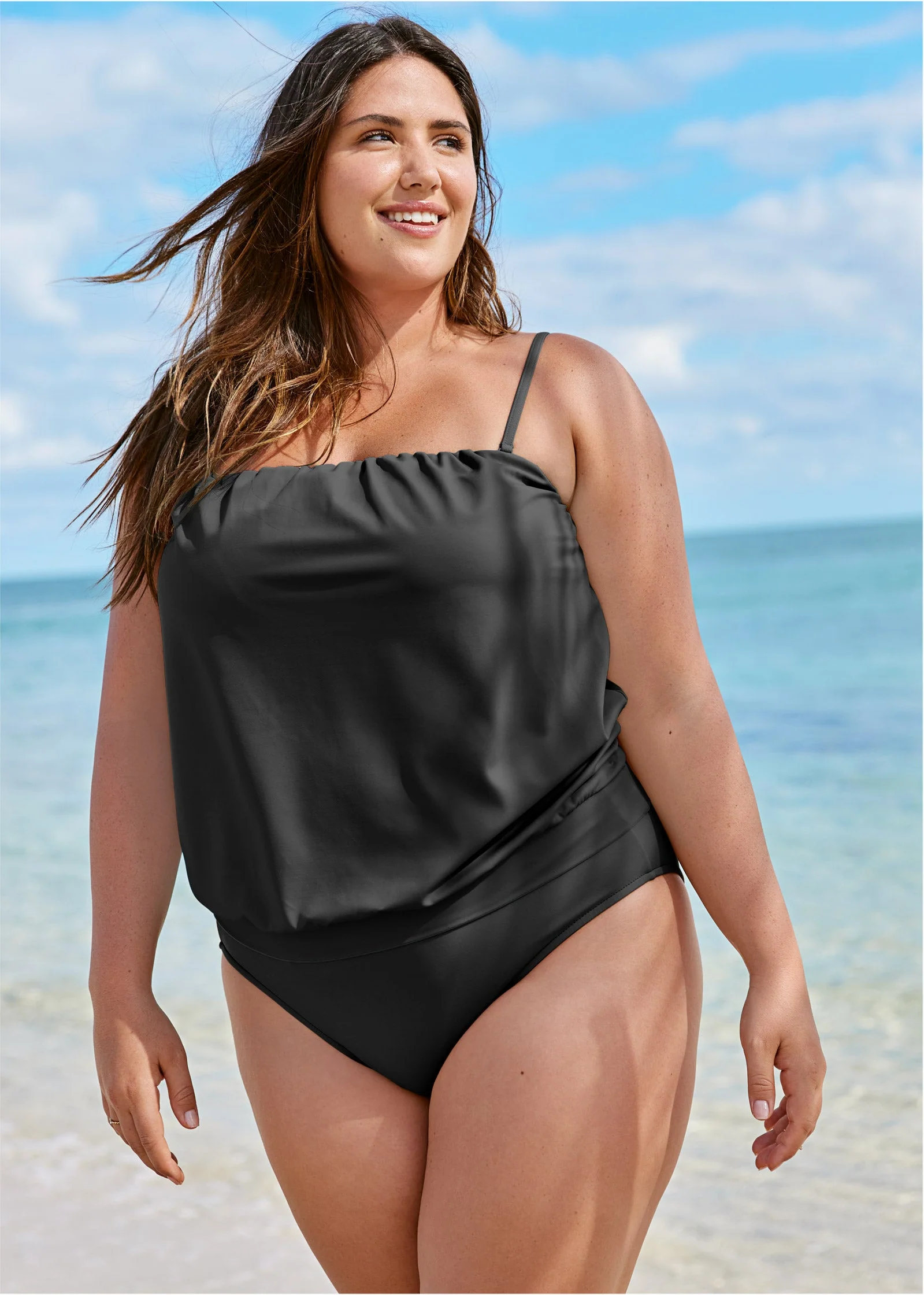 Blouson Bandeau Tankini - Black Beauty - Image 5