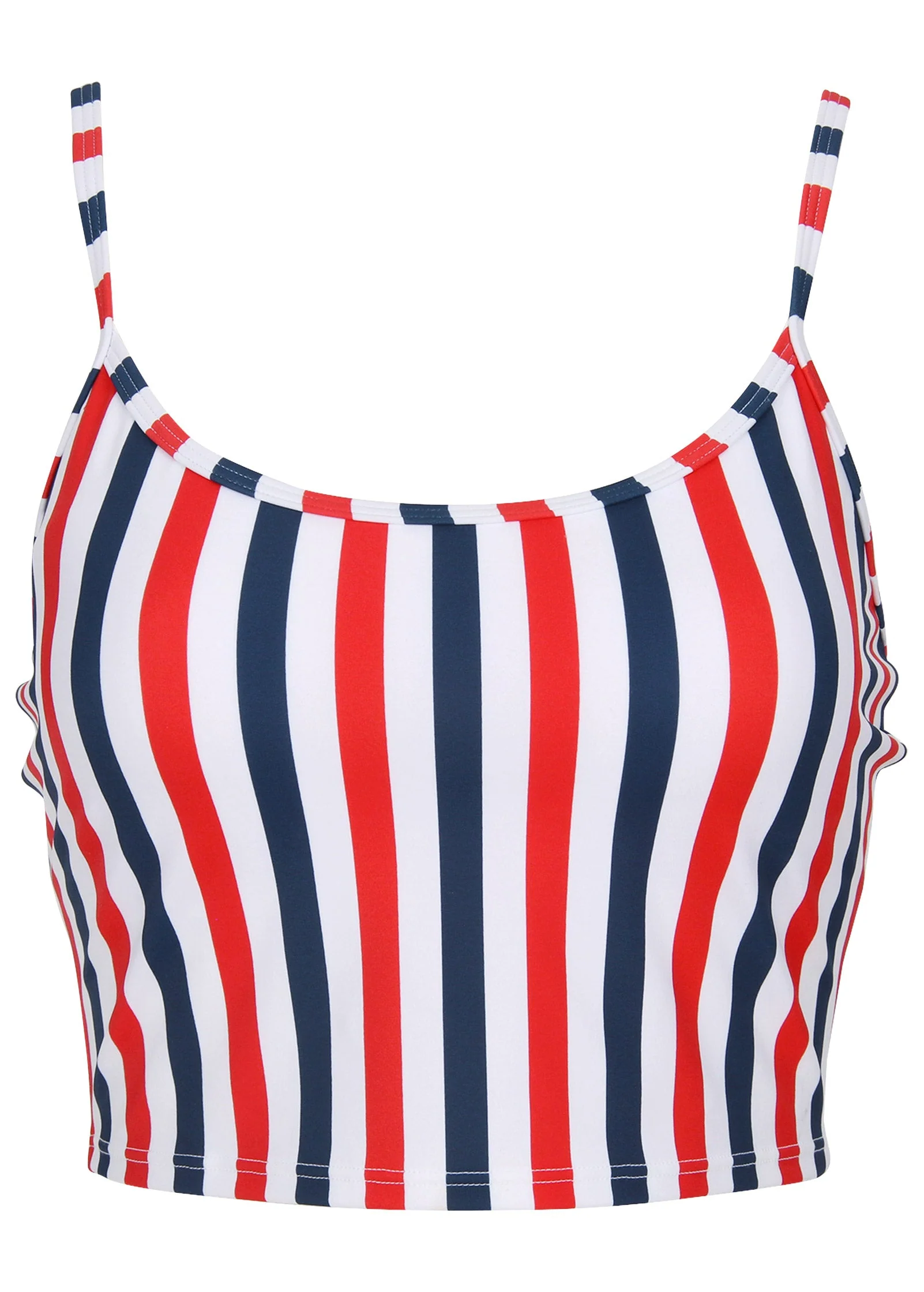Swim Crop Tankini - Americana Stripe Large - Image 3
