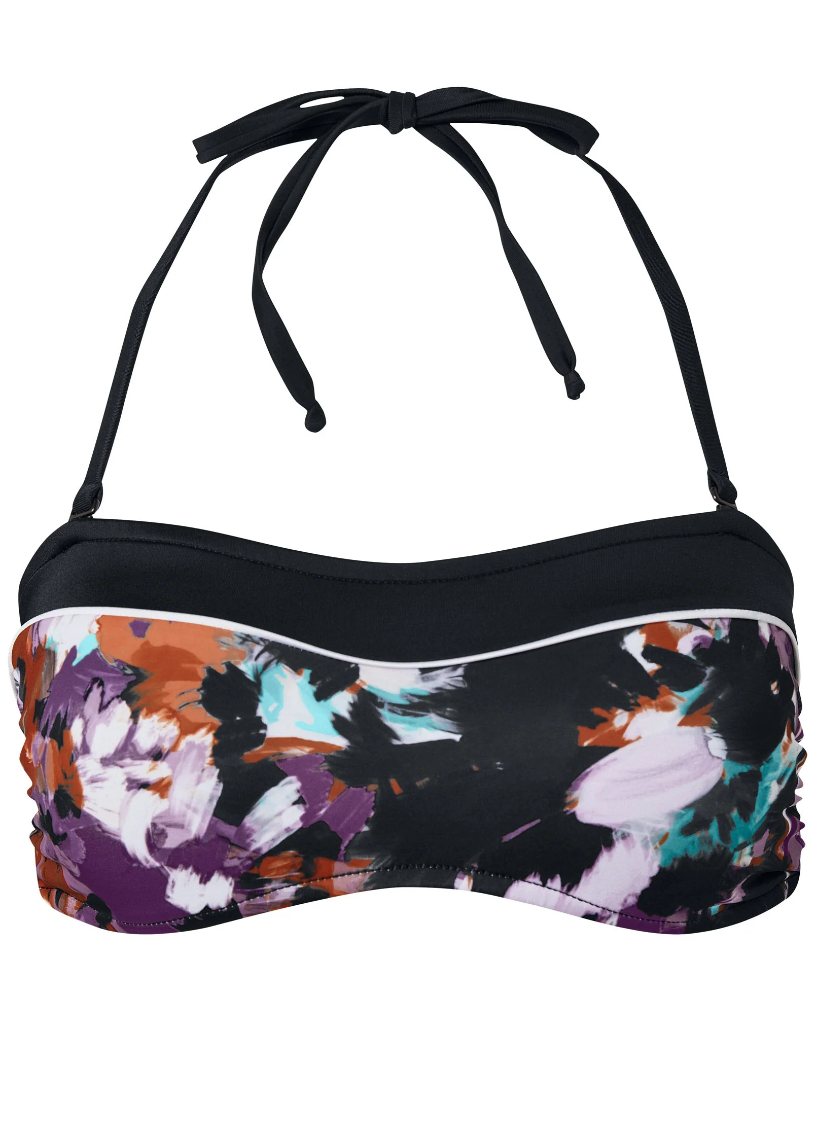 Color Block Bandeau Top - Painted Florals - Image 3