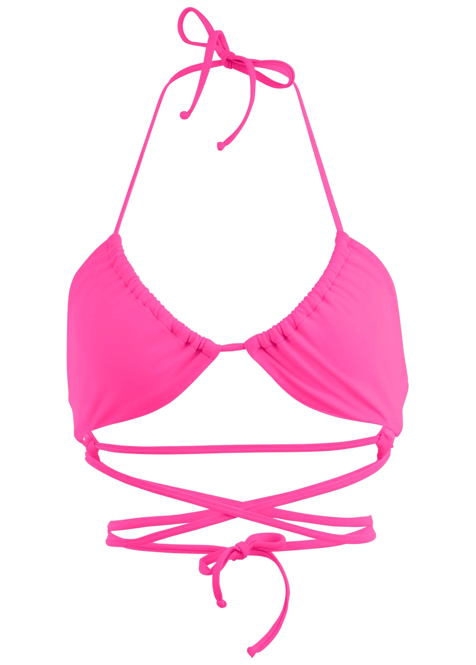 Strappy Ibiza Triangle Top - Hot Pink - Image 3