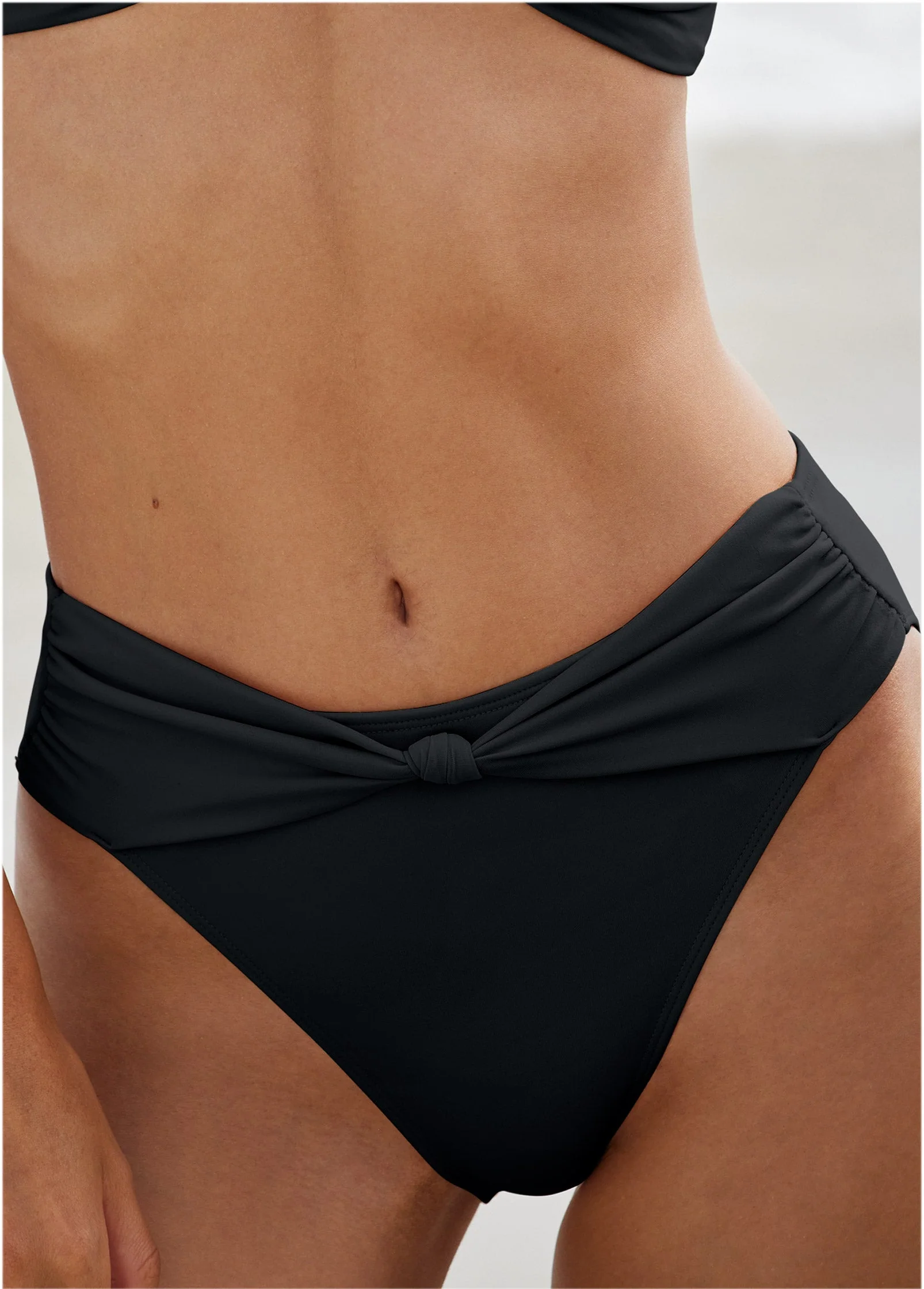 Knot Detail Bikini Bottom - Black Beauty - Image 3