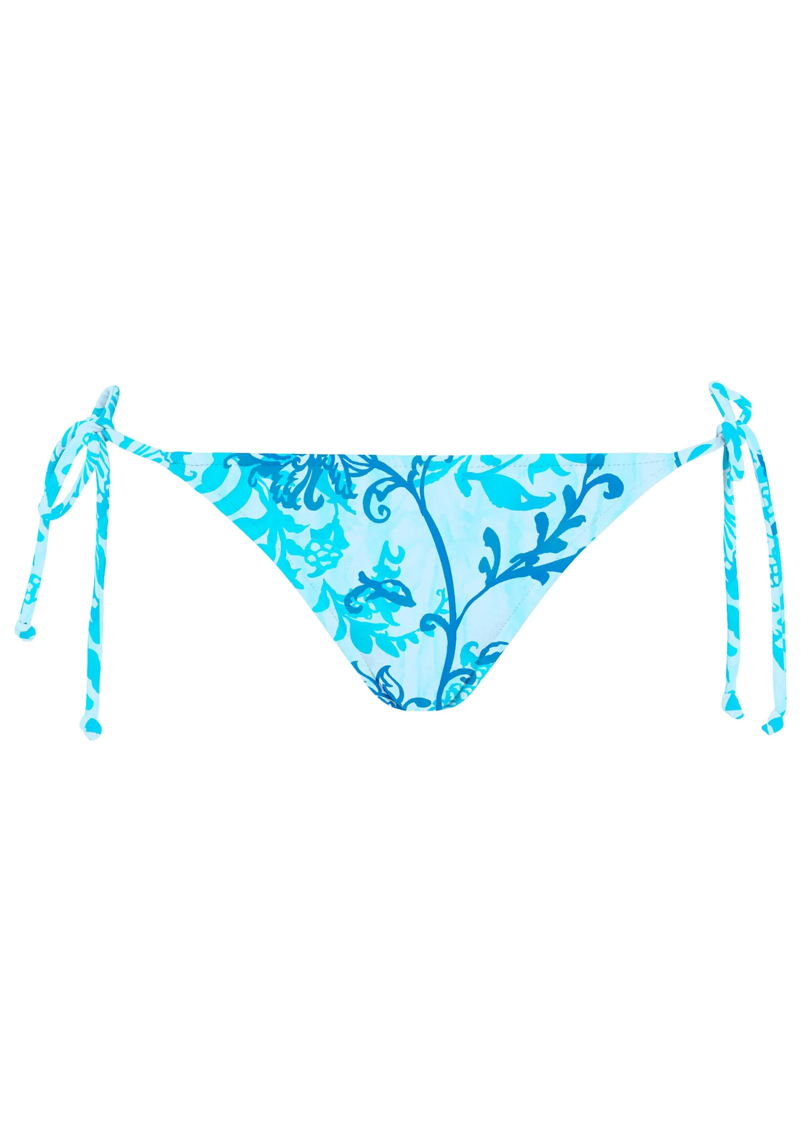 Miami Tie Side Moderate Bottom  - Aqua Floral Vine - Image 5