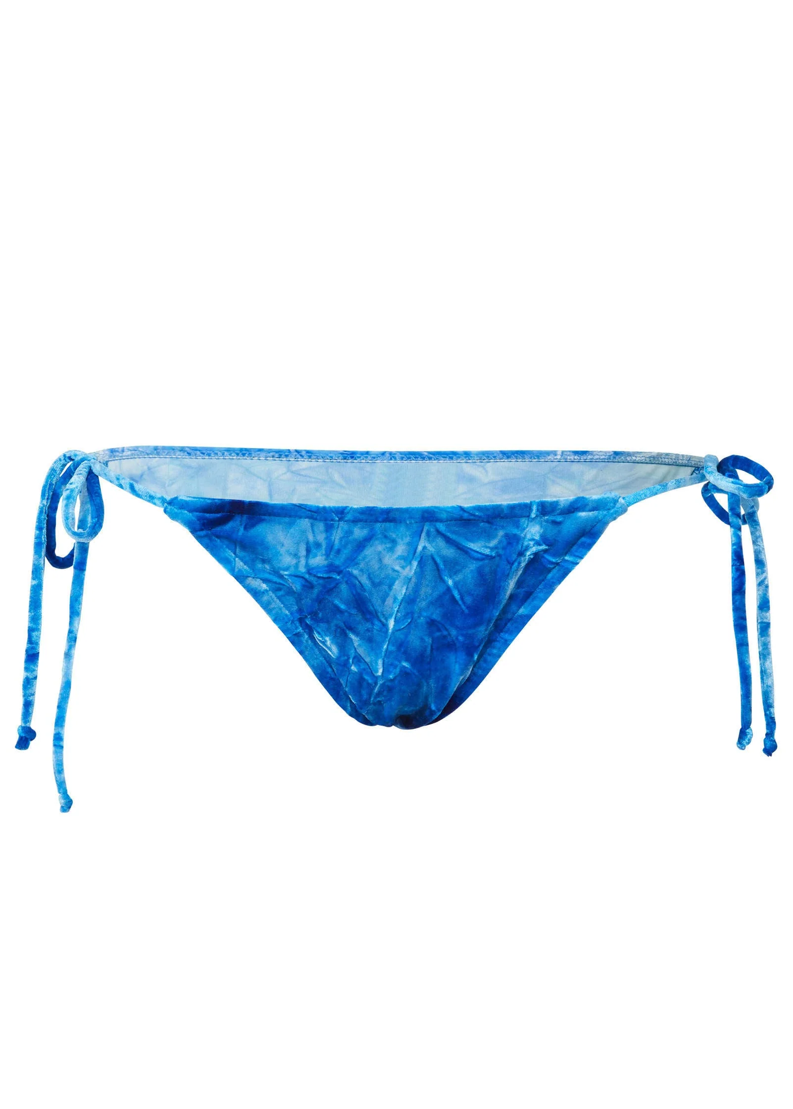 Miami Tie Side Moderate Bottom - Crushed Velvet Blue - Image 3