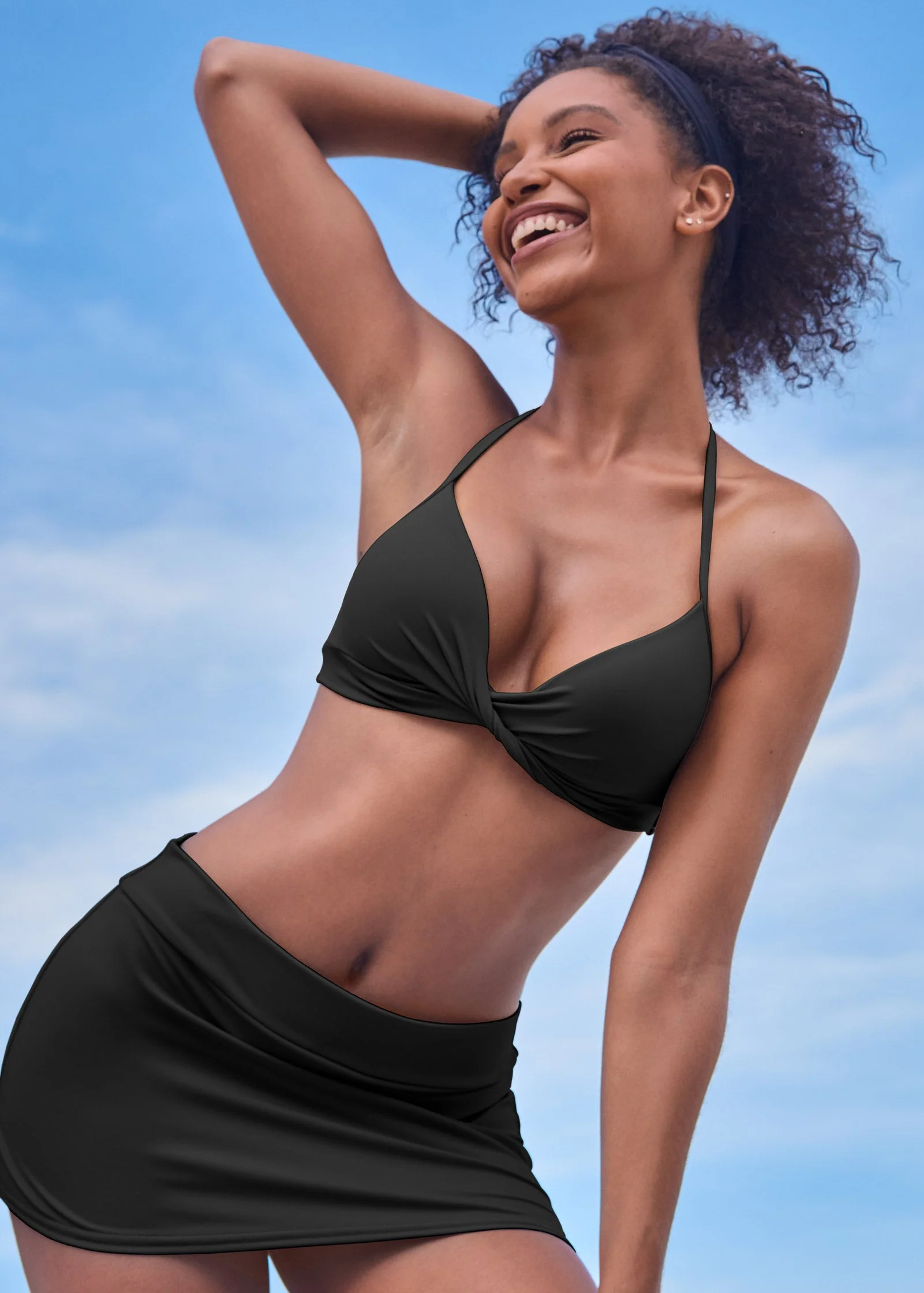 Aruba Swim Bikini Skirt - Black Beauty