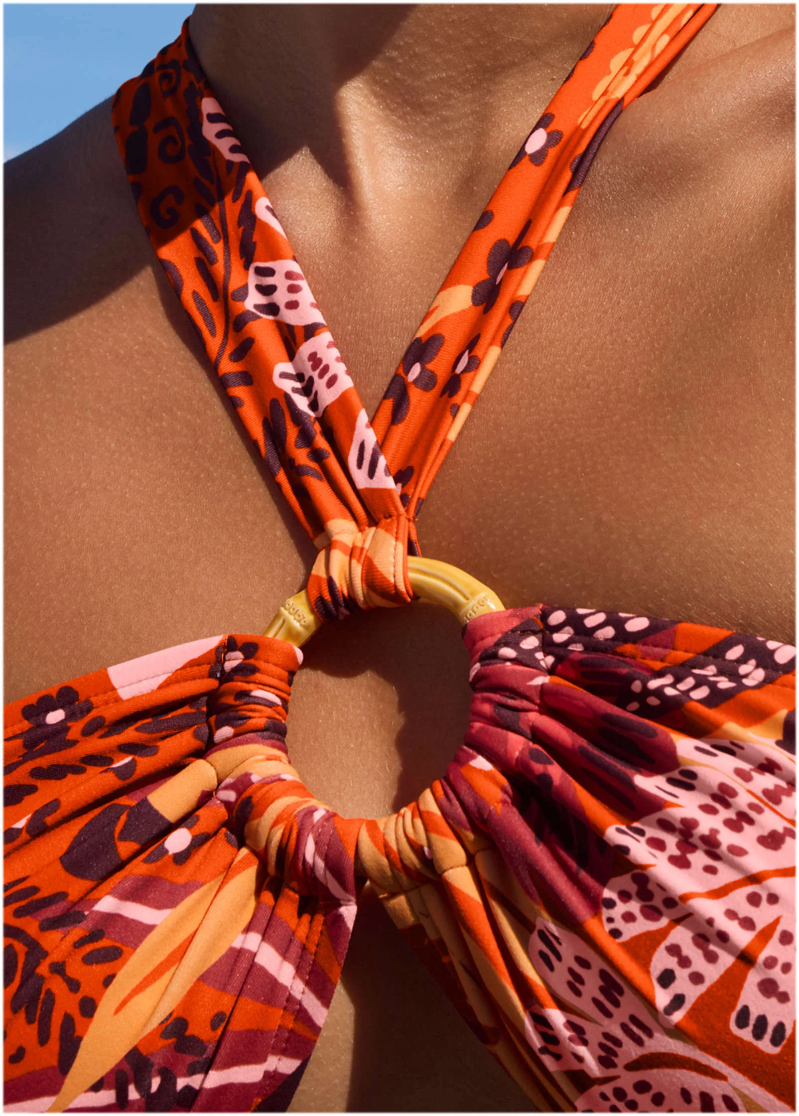Bamboo Ring Bikini Top - Parrot Palm - Image 4