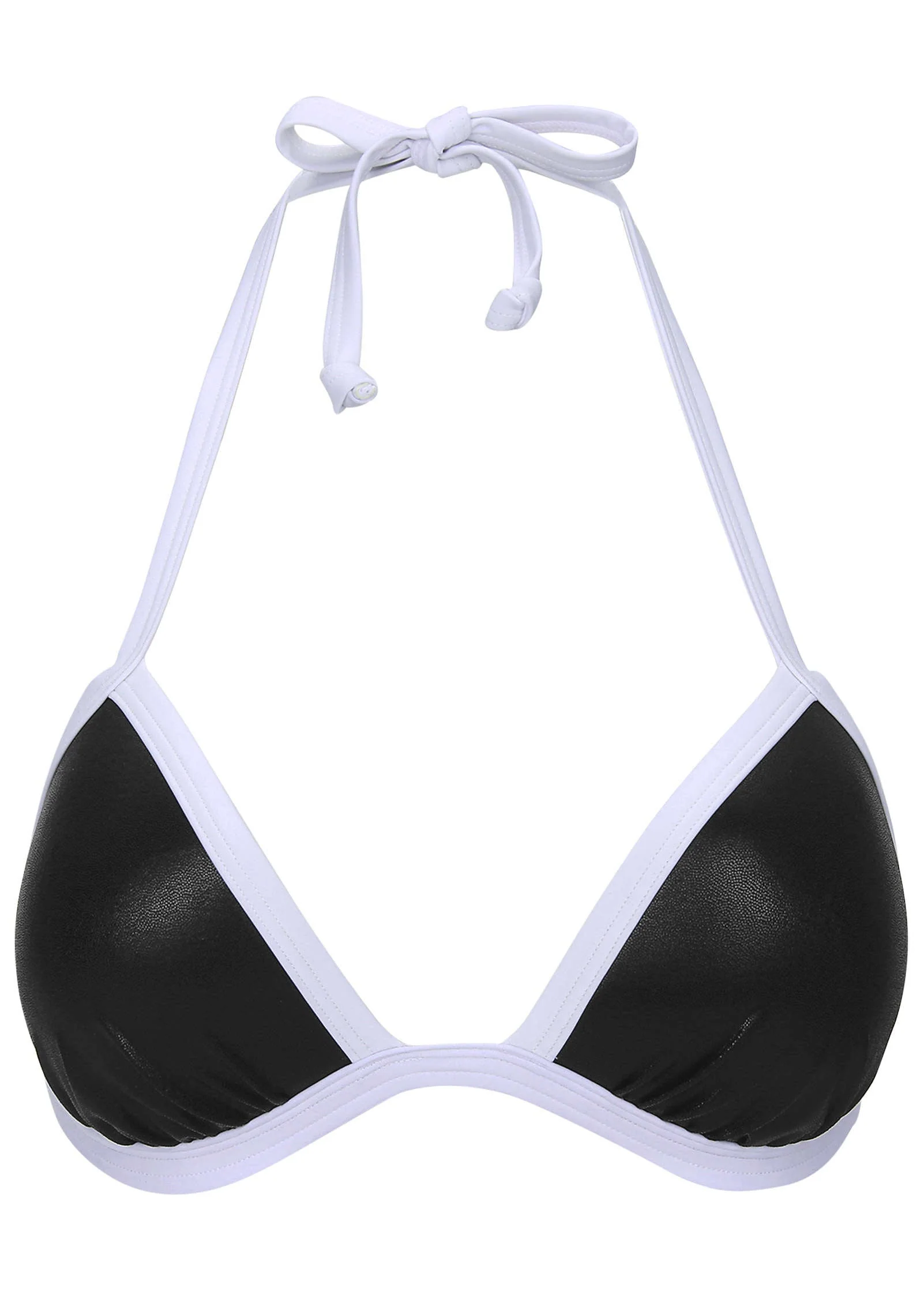 Liquid Leather Santa Cruz Push-Up Triangle Top - Black & White - Image 4