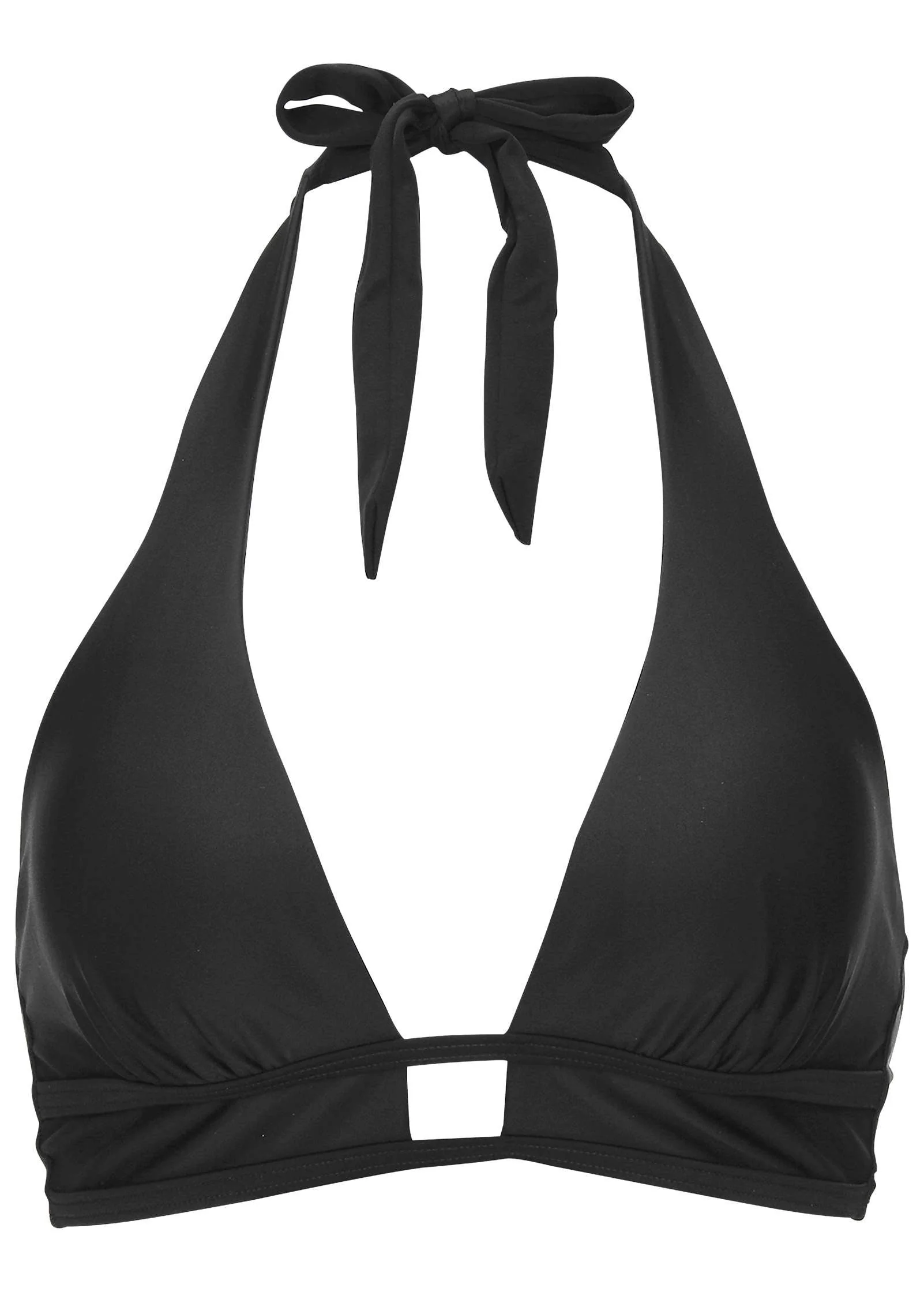 St Thomas Halter Bikini Top - Jet Black - Image 3