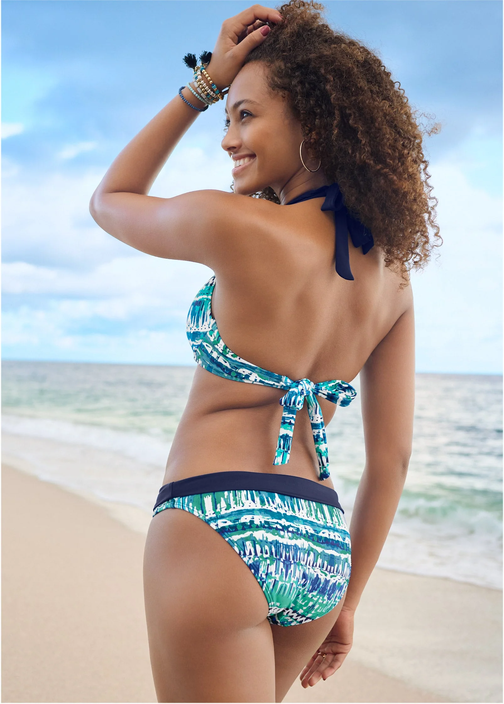 Fold Waist Bikini Bottom - Beach Cove - Image 2
