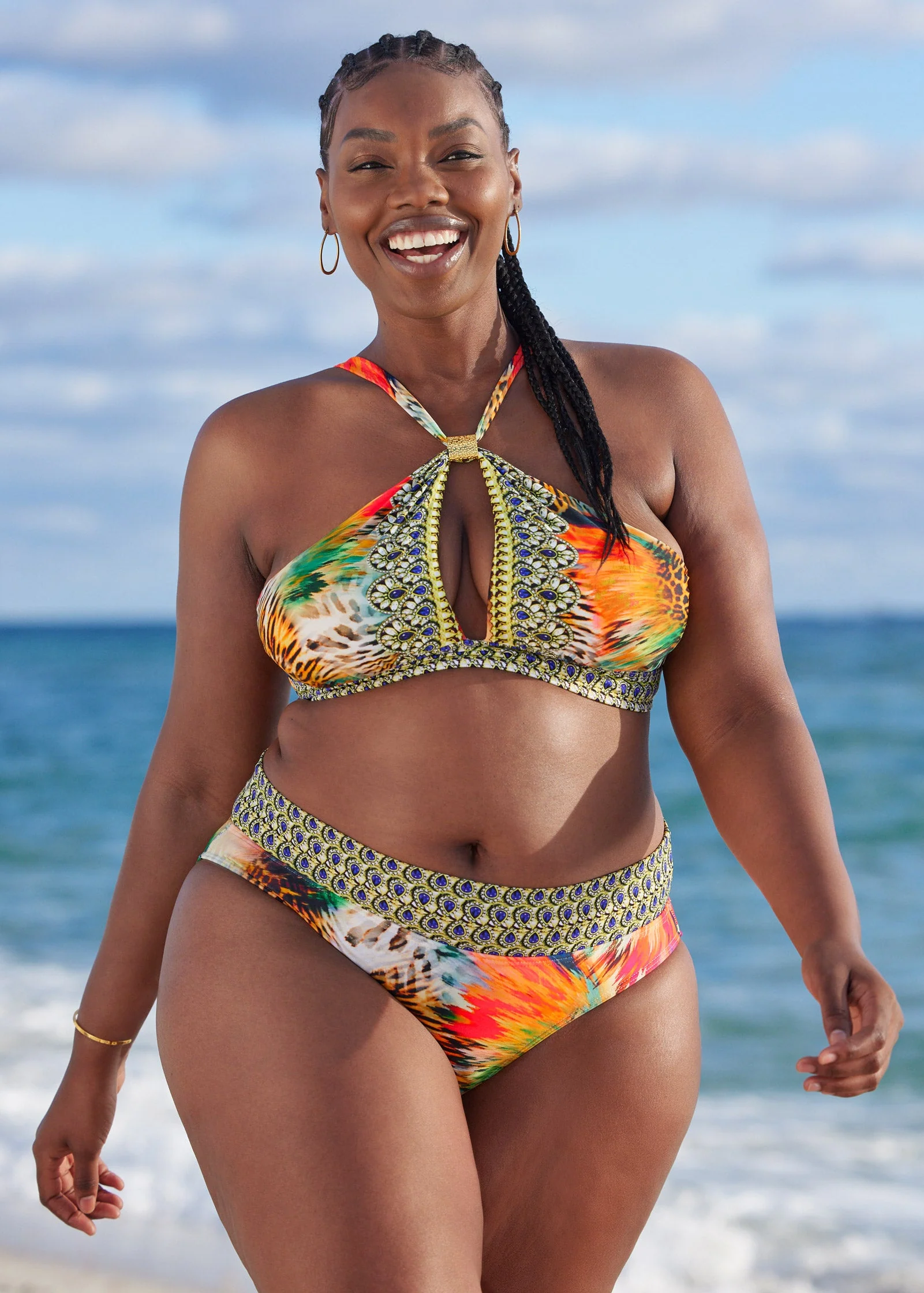 Fold Waist Bikini Bottom - Island Delight - Image 4