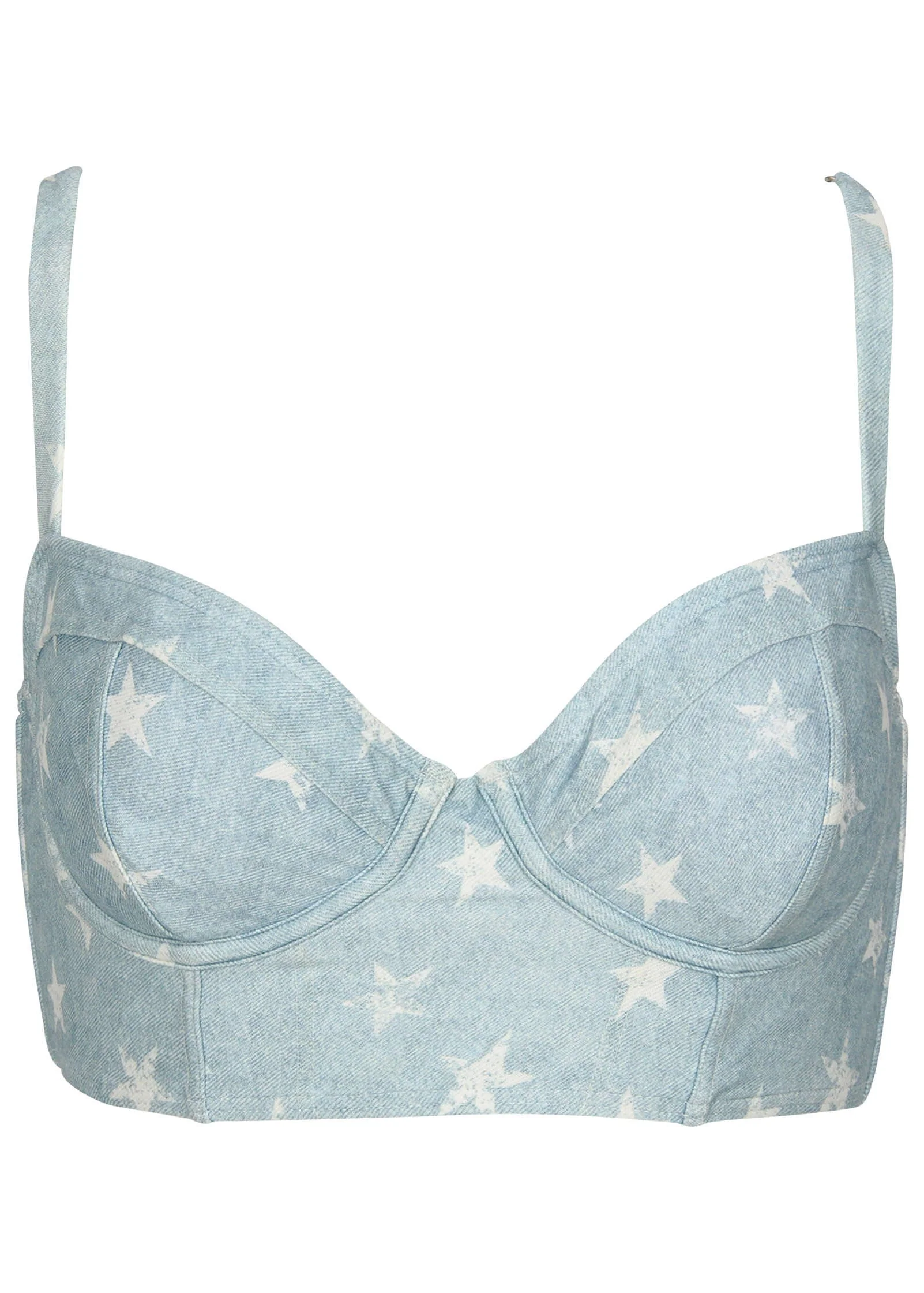 Denim Underwire Bikini Top - Denim Star - Image 6