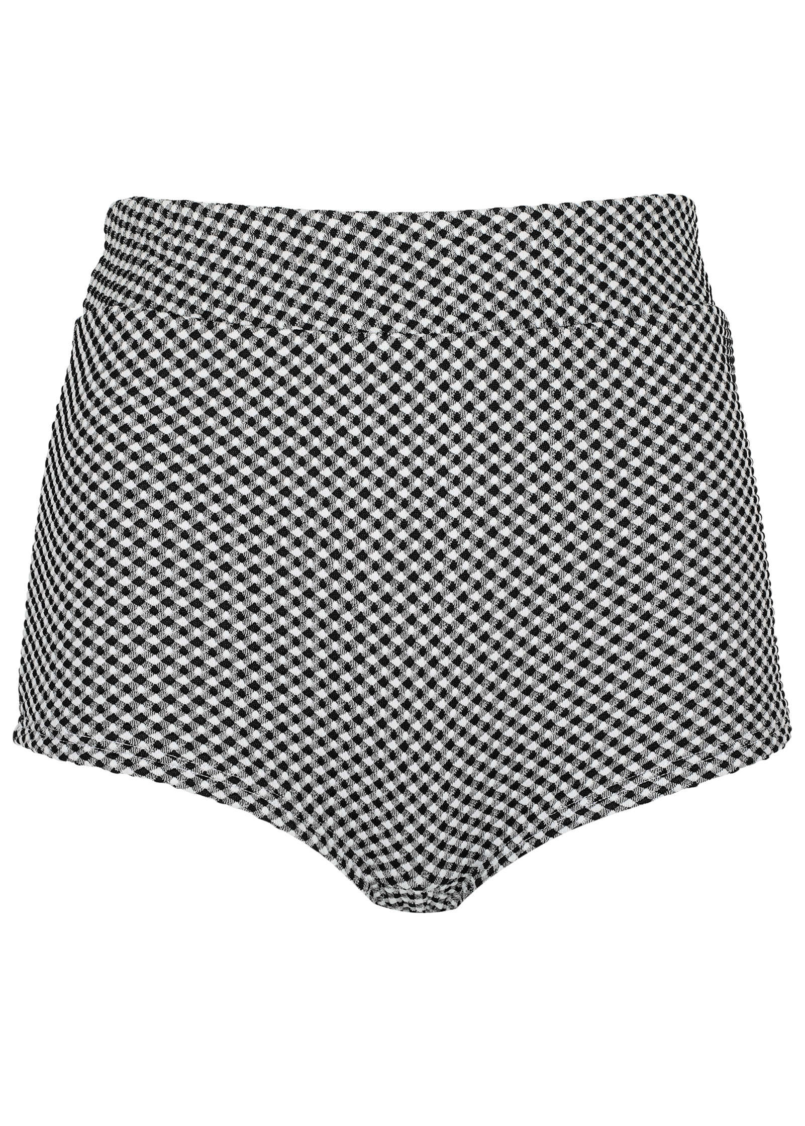 Retro Swim Bikini Short - Black & White - Image 4