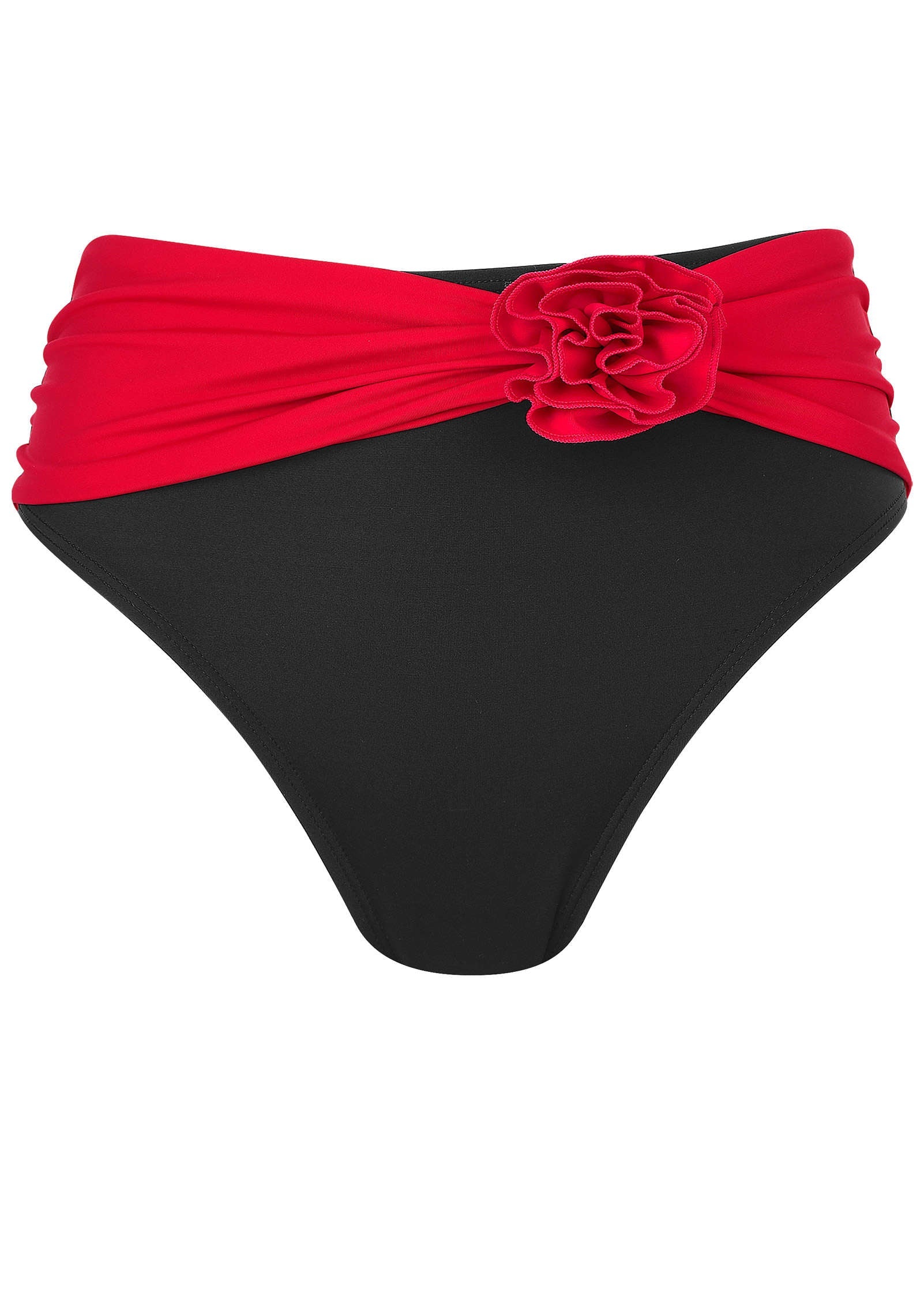 Rosette Bikini Bottom - Black & Red - Image 3