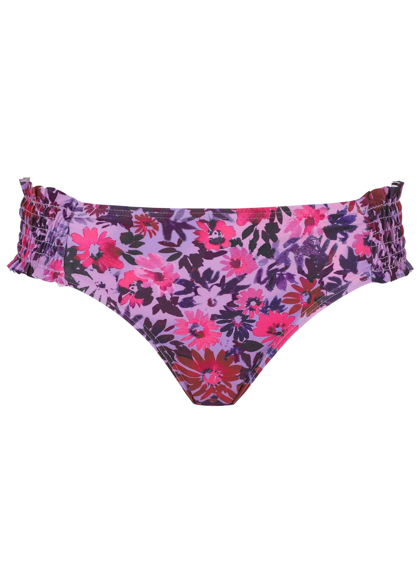 Smocked Bikini Bottom - Ditsy Pink Purple - Image 3